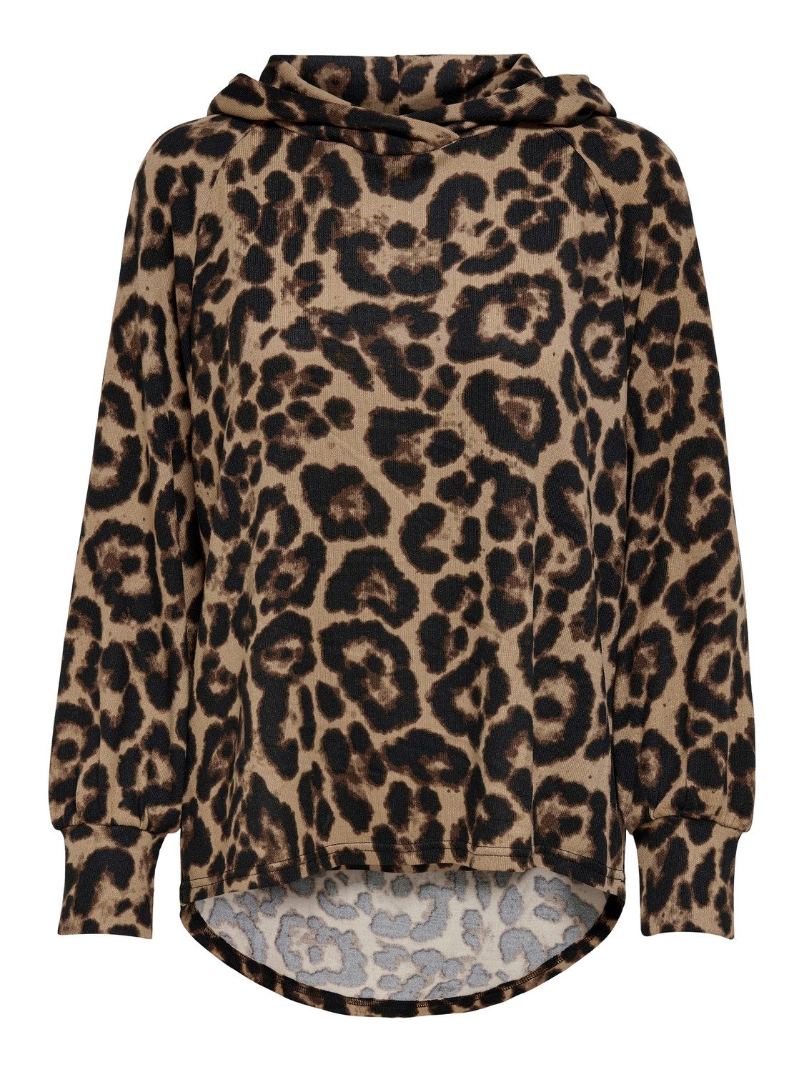 Only Capuchonshirt ONLELCOS EMMA L/S HOOD met verschillende prints of effen kleuren