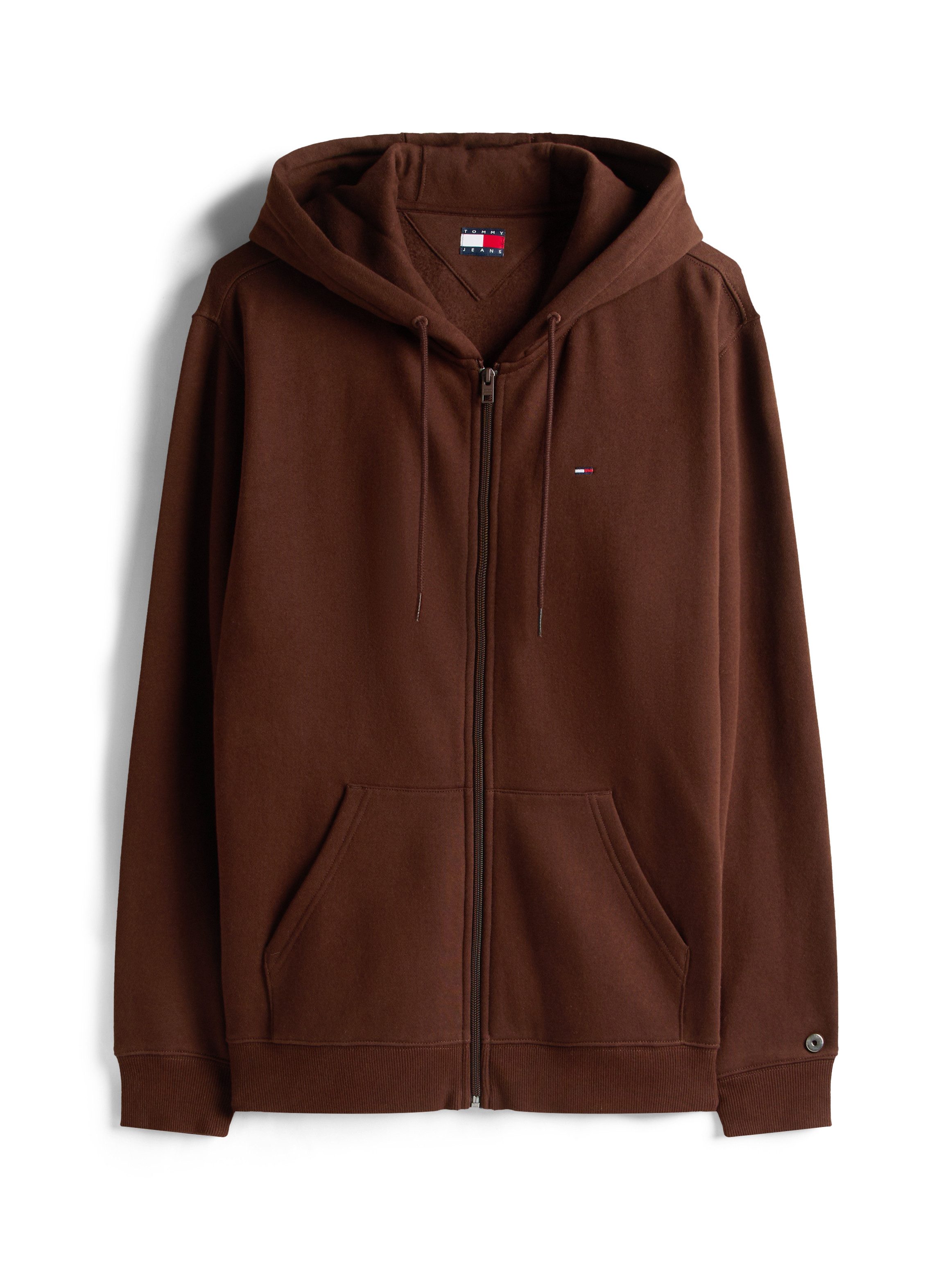 TOMMY JEANS Sweatshirt TJM REG S FLAG ZIP FLEECE THRU met geborduurd merklogo op borsthoogte