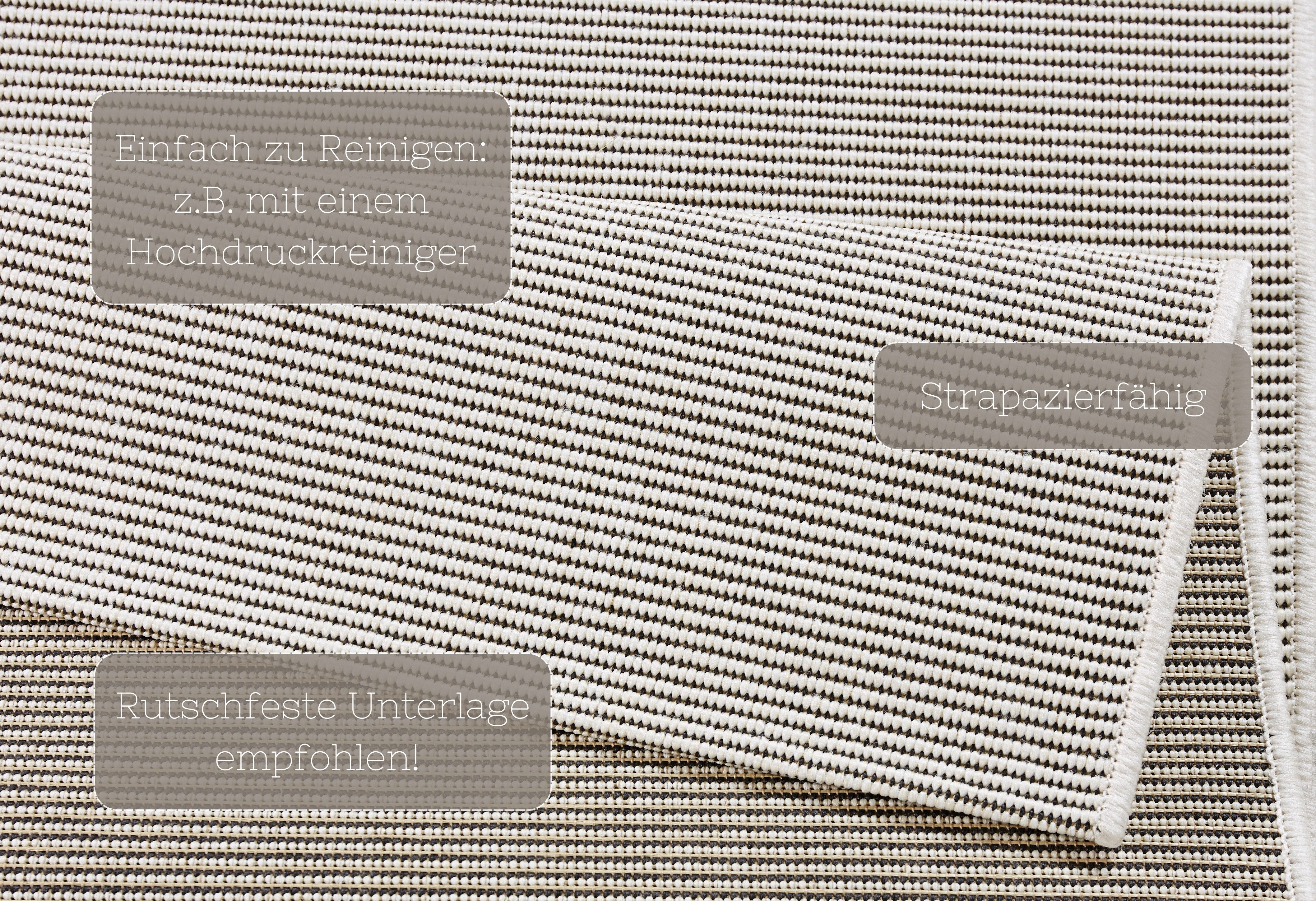 HANSE Home Vloerkleed Match Binnen- en buitengebruik, kortpolig, loper, modern, effen kleuren, woonkamer, balkon
