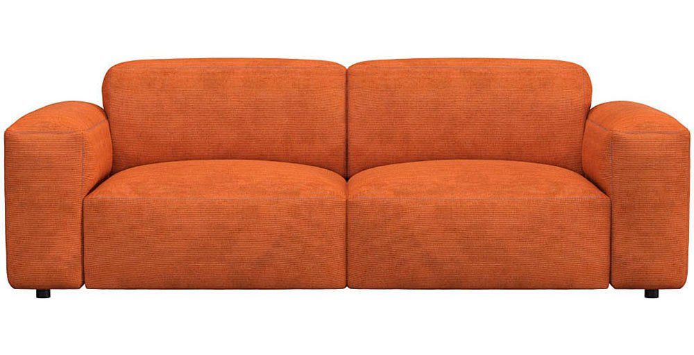 FLEXLUX 2,5-zitsbank Lucera bank, super comfortabel door hoogwaardige zitopbouw met koudschuim oranje, 2-zitsbanken