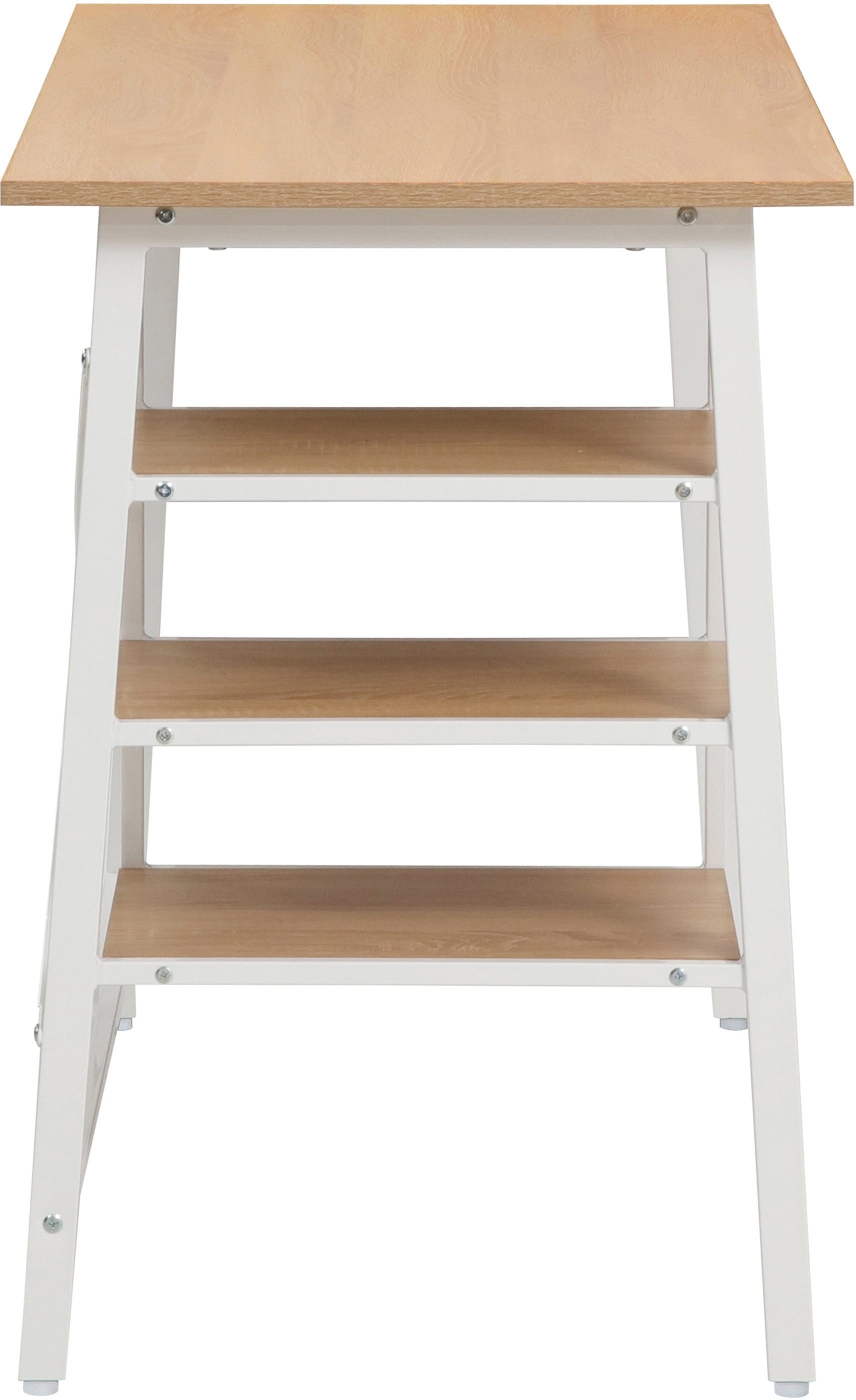 Home affaire Bureau COWELL Computertafel, 3 opbergvakken, stabiel metalen frame, breedte 120 cm