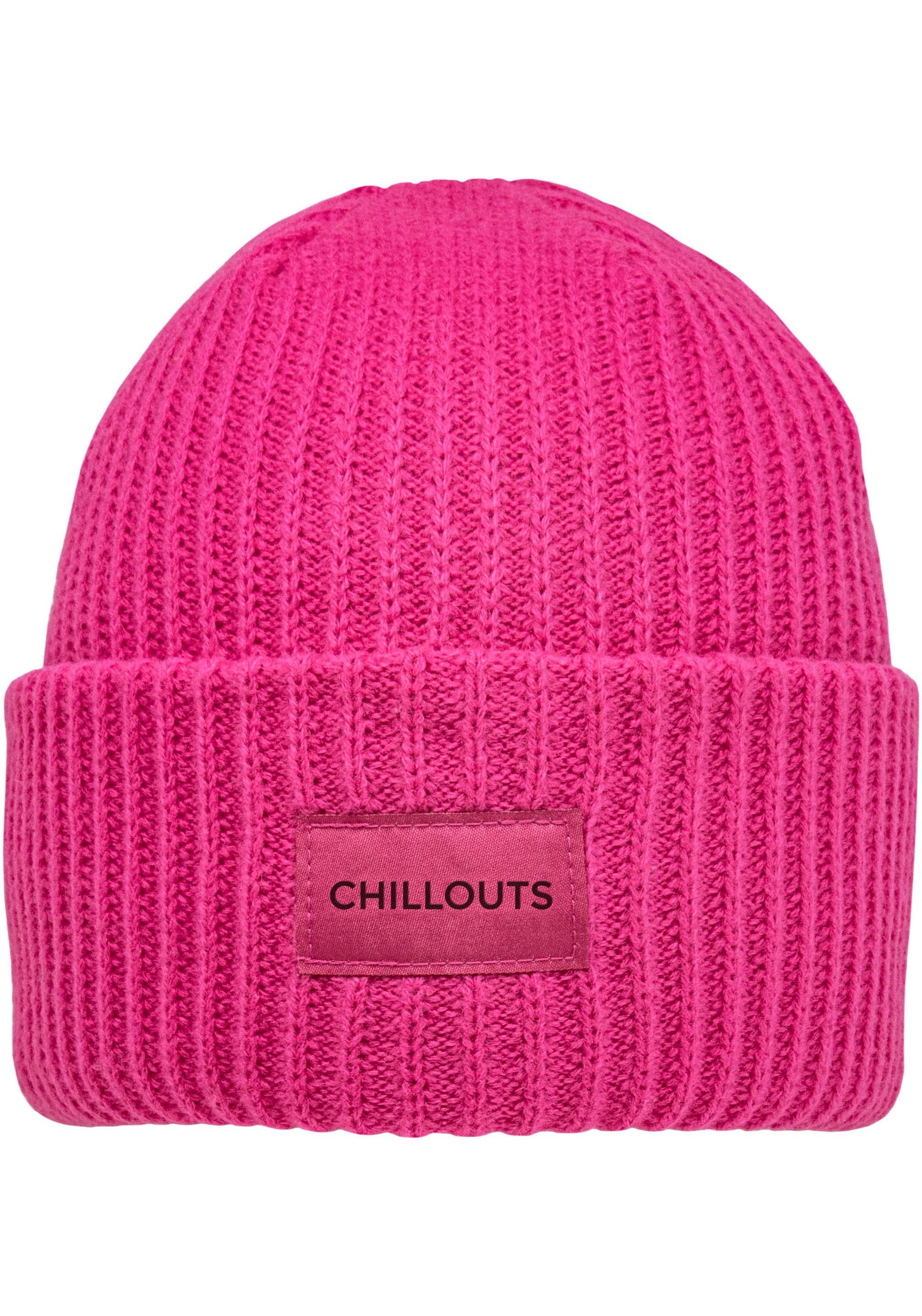 chillouts Gebreide muts Kara Hat Klassieke ribbrei unisex mutsen rood