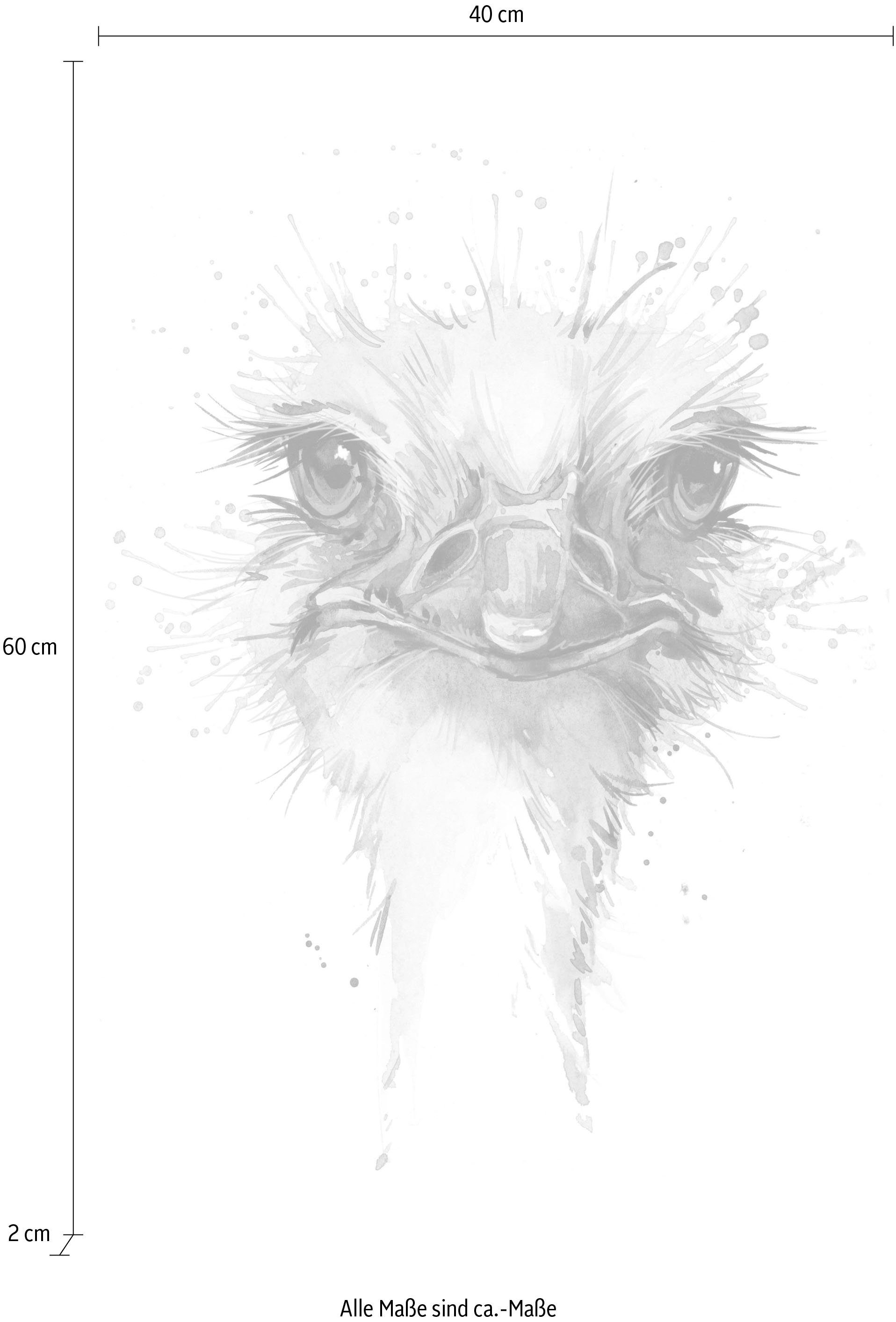 queence Artprint op linnen Struisvogel Premium canvasstof, handgemaakt in Duitsland