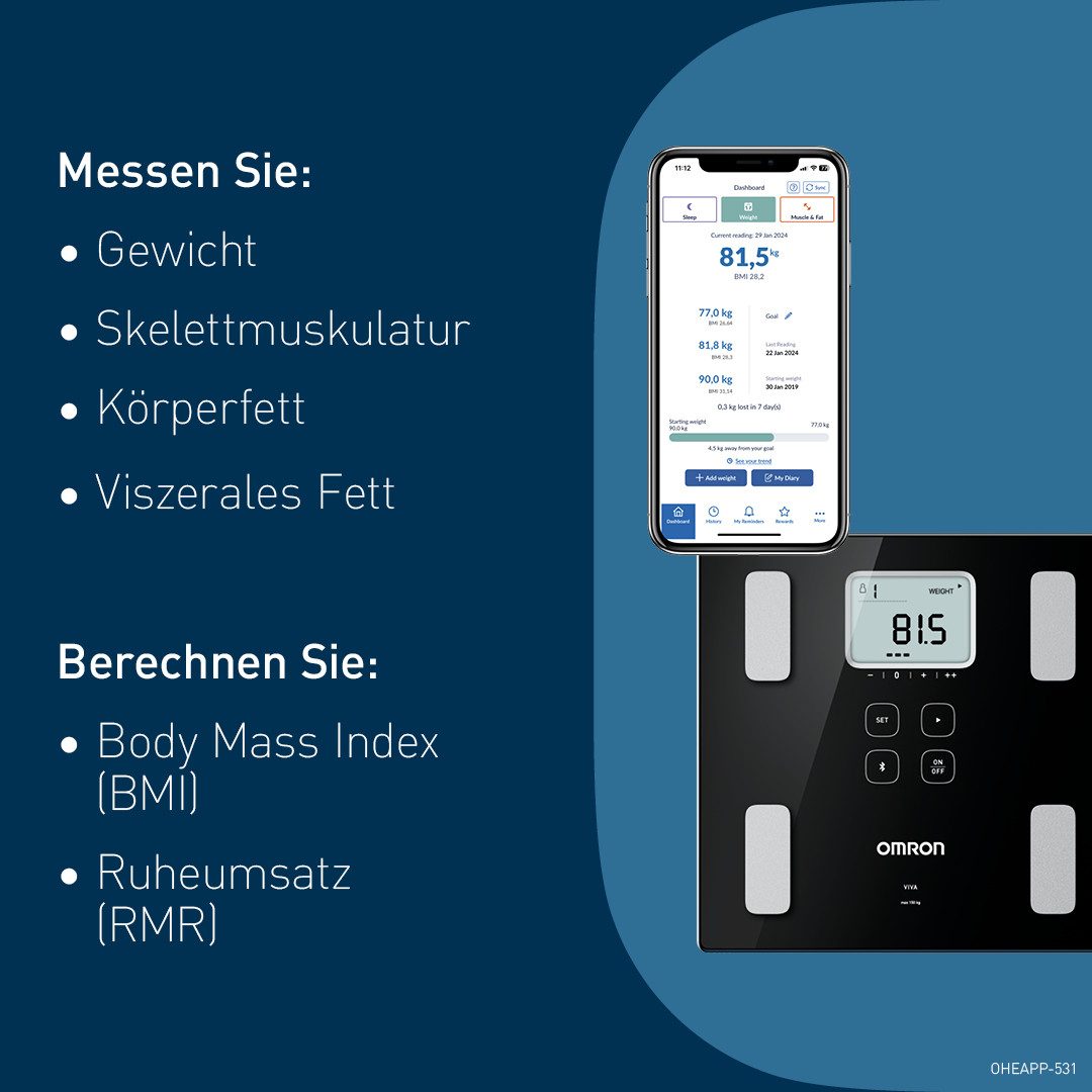 Omron Lichaamsanalyse weegschaal VIVA HBF-222T-EBK