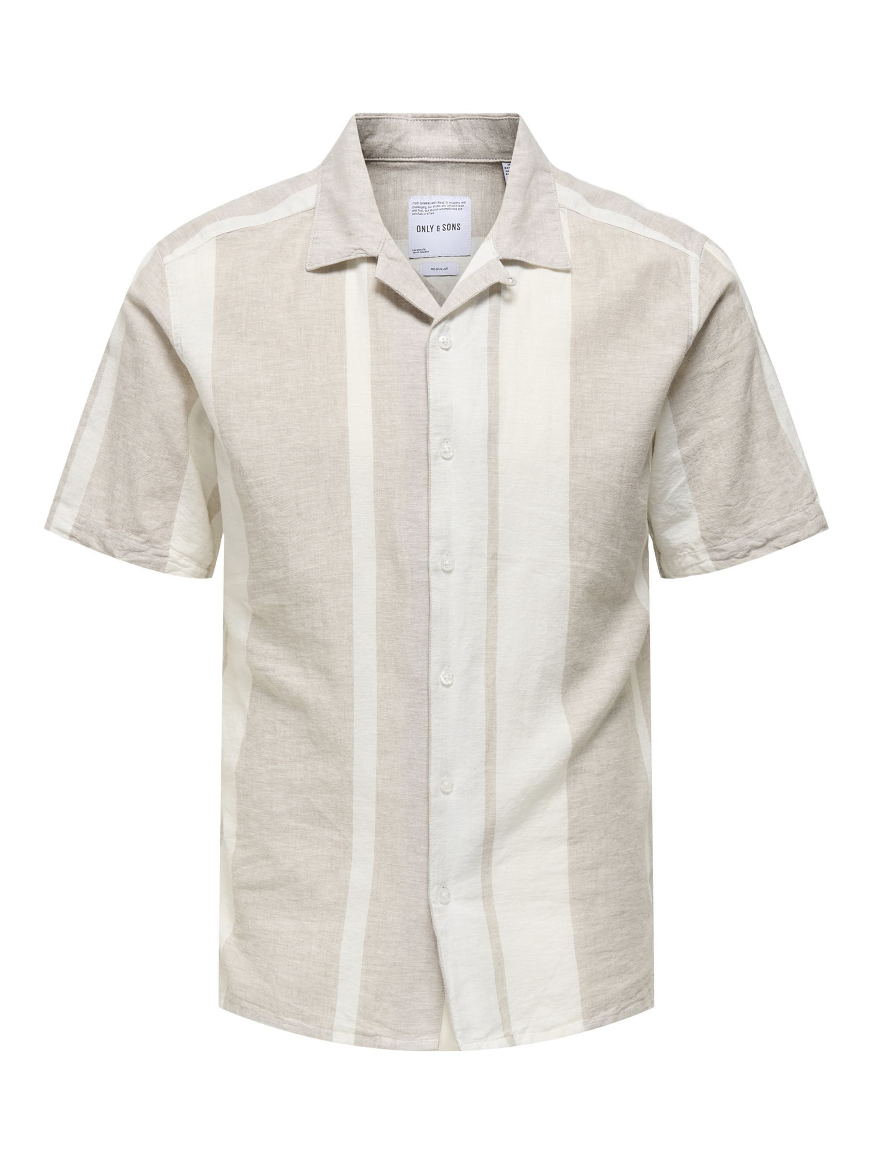 ONLY & SONS Overhemd met korte mouwen ONSCAIDEN SS STRIPE LINEN RESORT NOOS