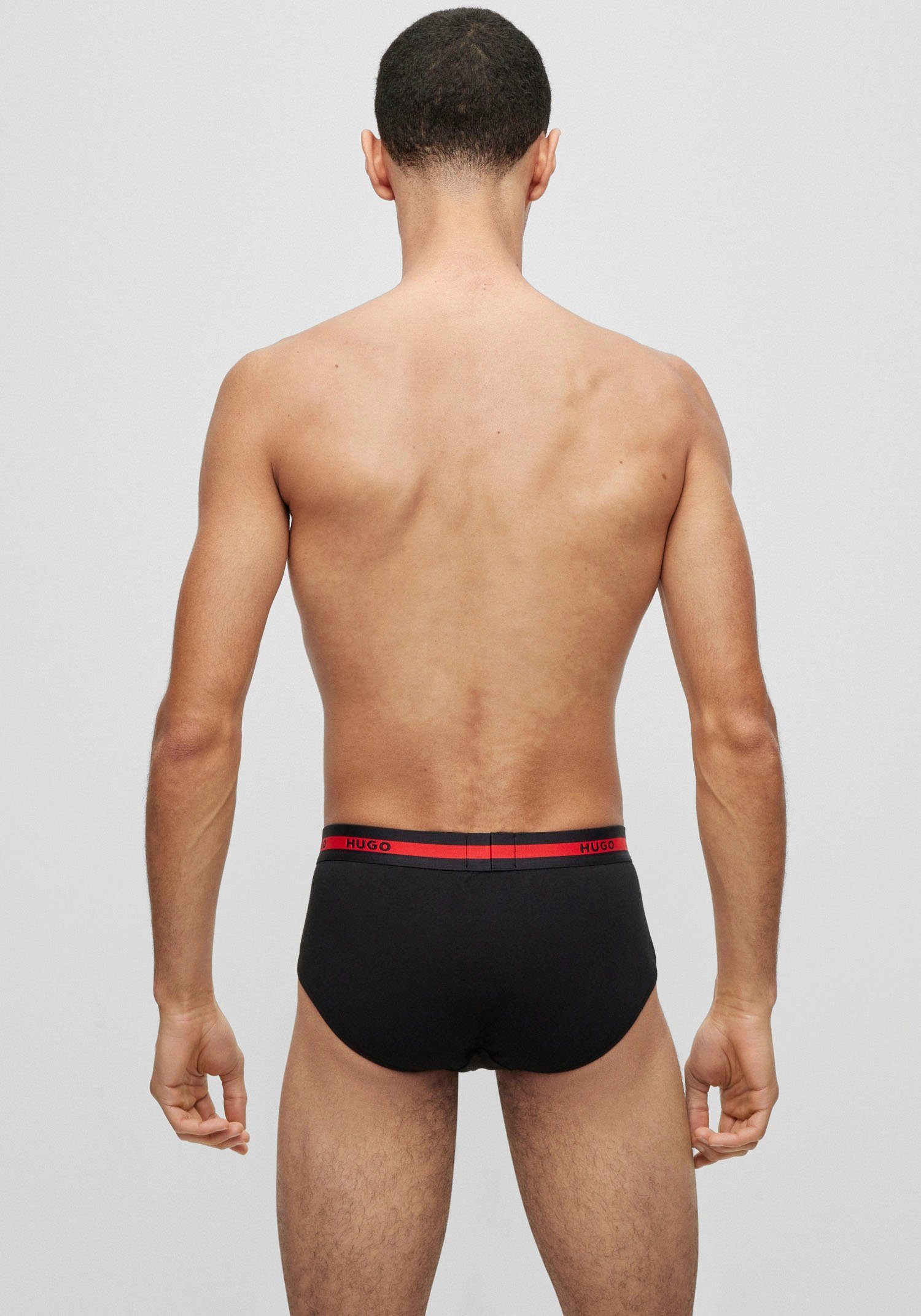 HUGO underwear Slip met contraststrepen en logo-opschriften op de tailleband (set, 3 stuks, In driepack)