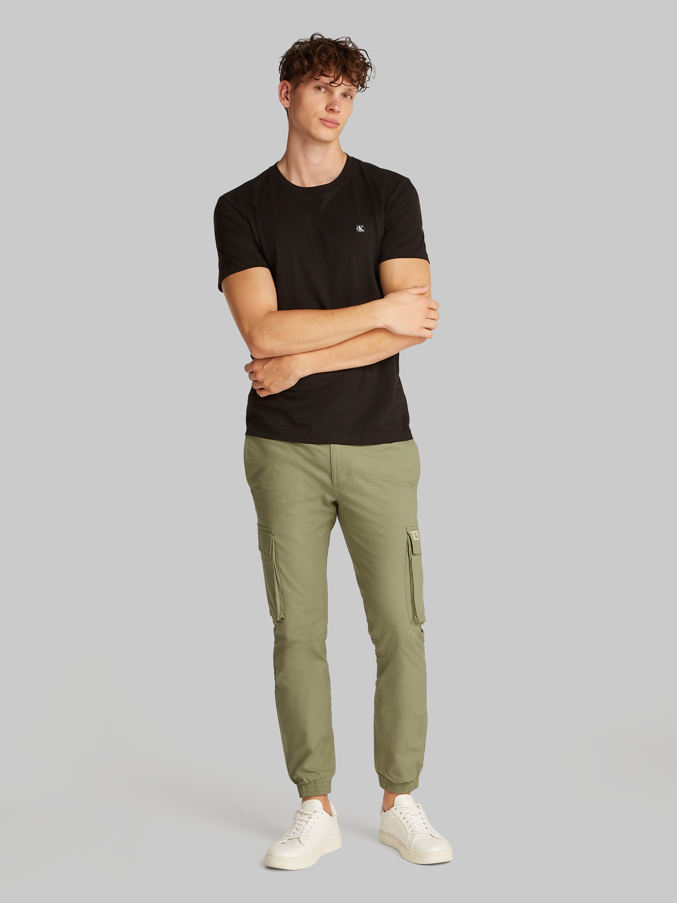 Calvin Klein Cargobroek SKINNY CARGO met logopatch