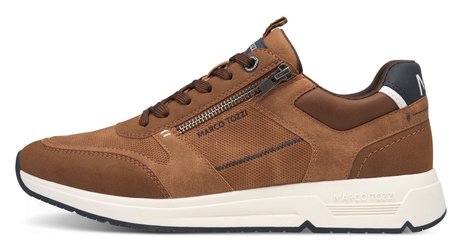 Marco Tozzi Sneakers met sleehak , vrijetijdsschoen, halfschoen, veterschoen met praktische rits