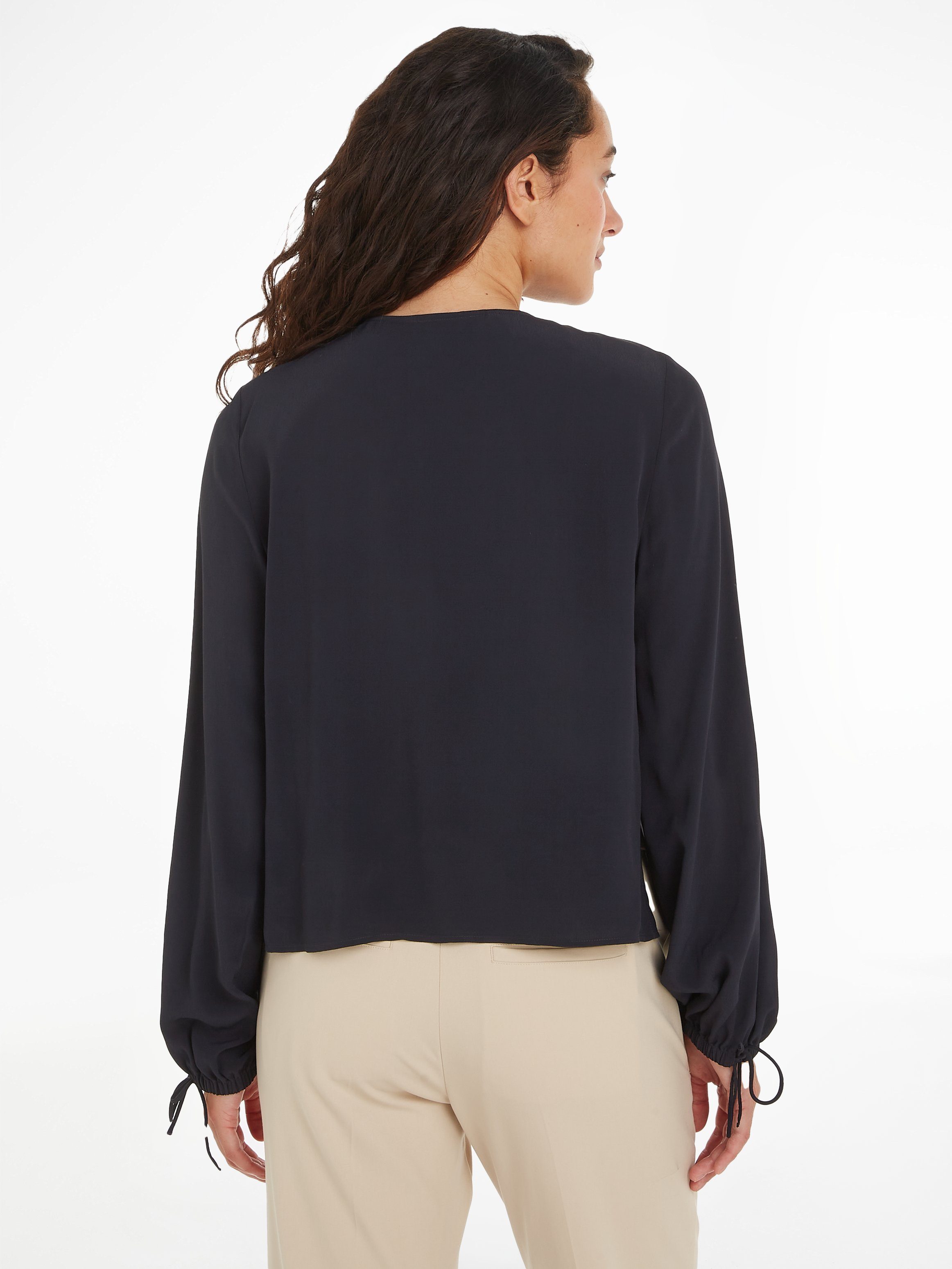 Tommy Hilfiger Crêpe-blouse VISCOSE CREPE SOLID VN BLOUSE