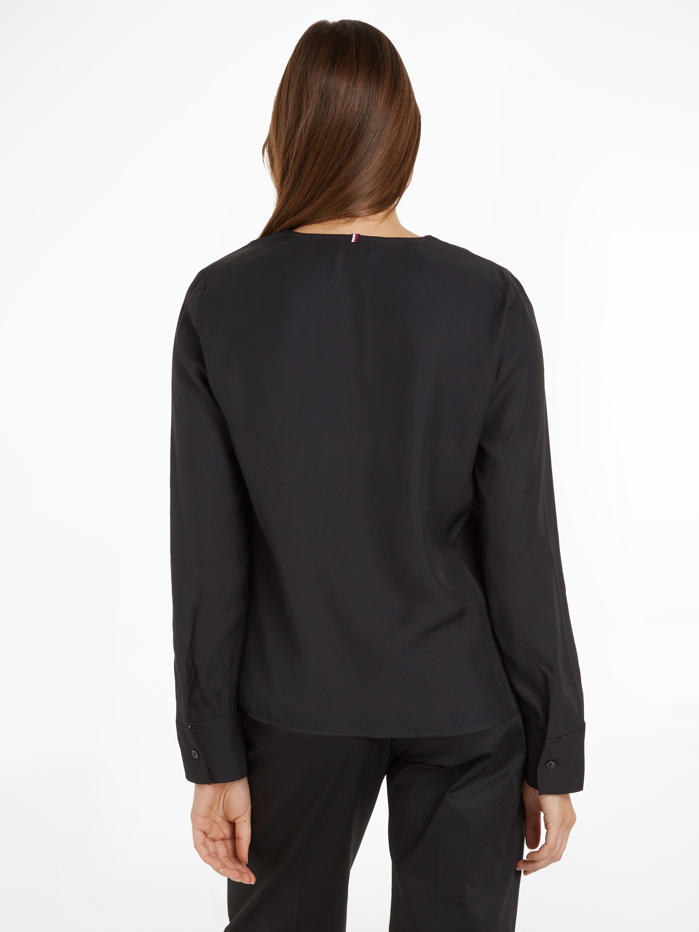 Tommy Hilfiger Klassieke blouse VISCOSE REGULAR V-NECK LS BLOUSE