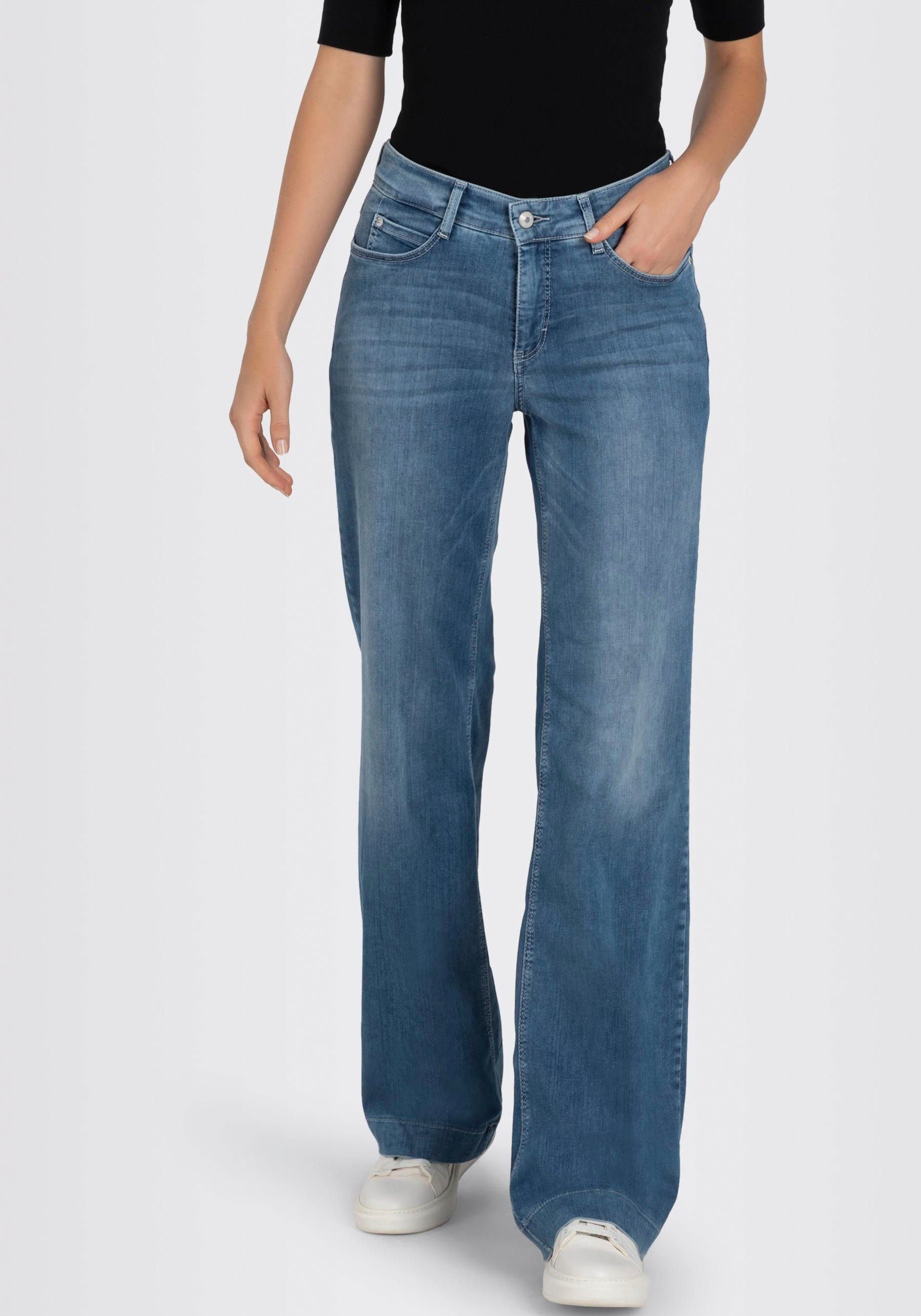 MAC Wijde jeans DREAM WIDE met wijde broekspijp - stretch