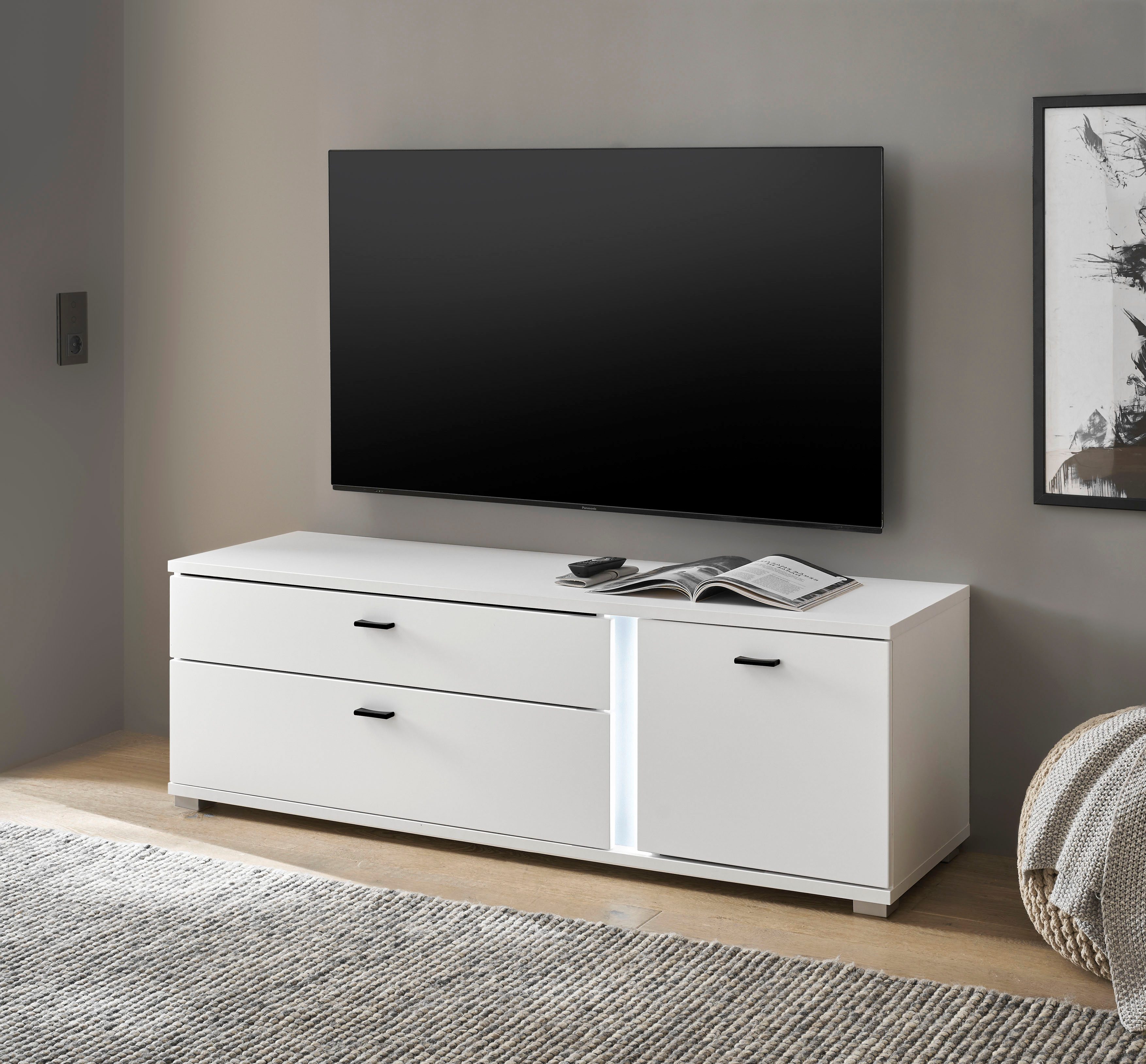 INOSIGN Tv-meubel Long Island in moderne trendkleur, inclusief verticale verlichting, breedte 150 cm (1 stuk)