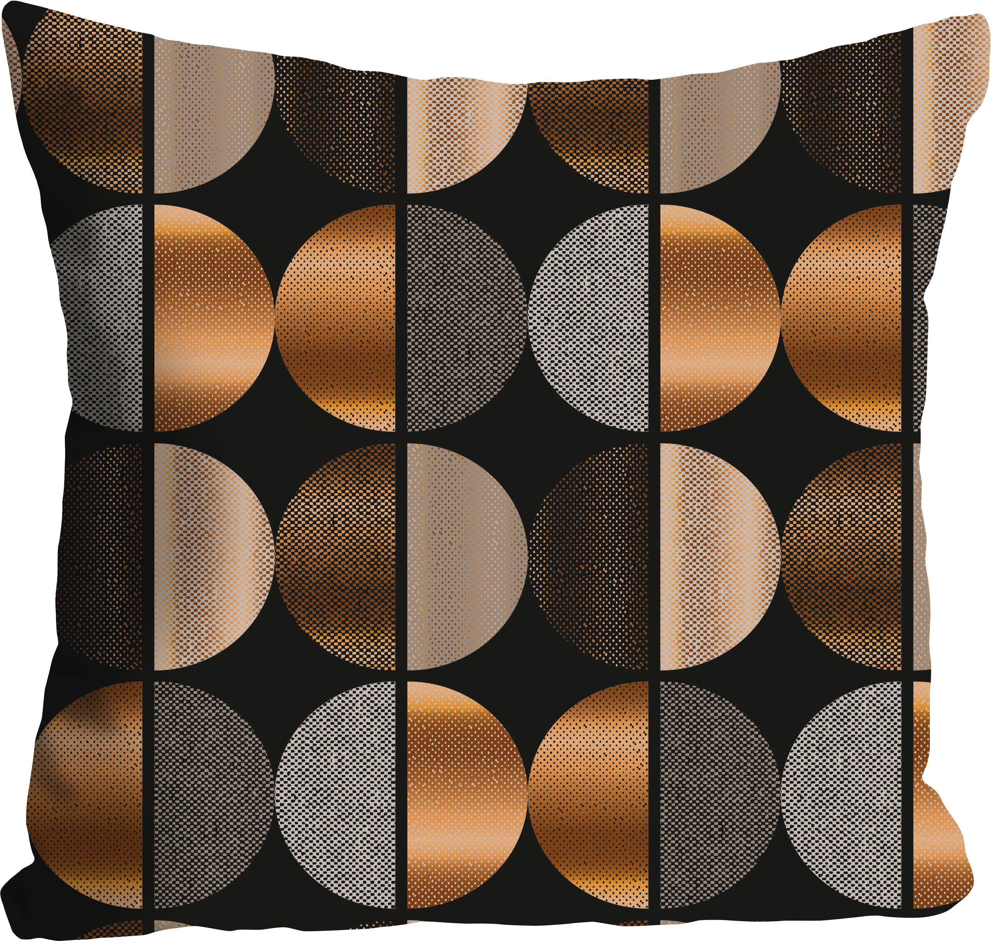 queence Sierkussen Charlie Kussenhoes, cirkels, vormen, bronzen kleur, geometrisch, abstract, elegant (1 stuk)