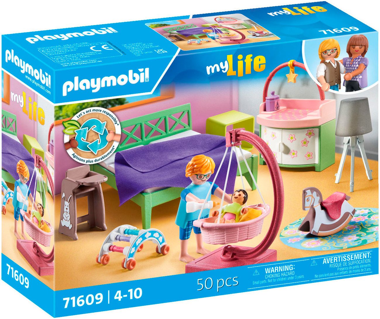 Playmobil® Constructie-speelset Slaapkamer met Baby Speelhoek (71609), myLife (50-delig)