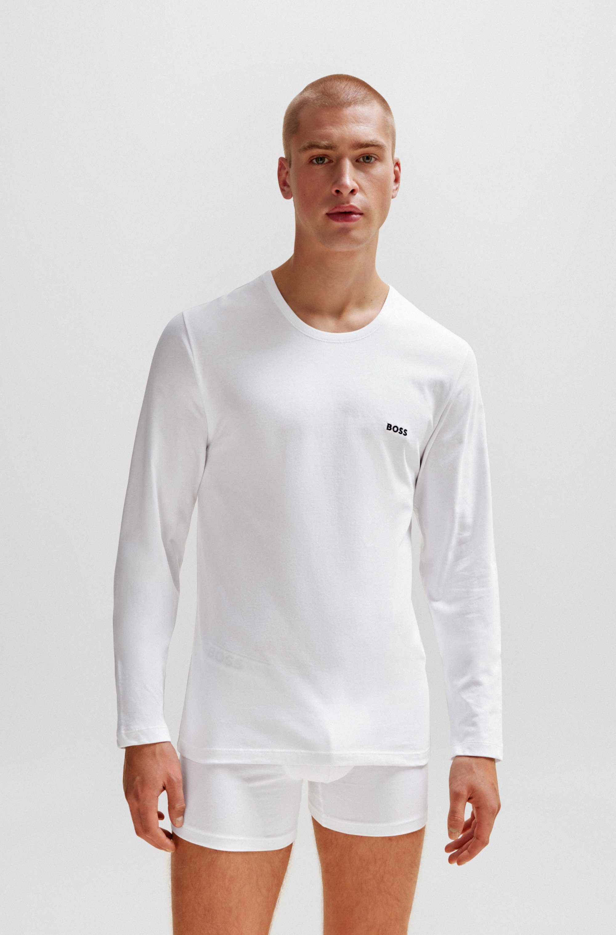 BOSS Shirt met lange mouwen Longsleeve-Shirt R-Neck Classic COTTON 3pcs/pack (3-delig)