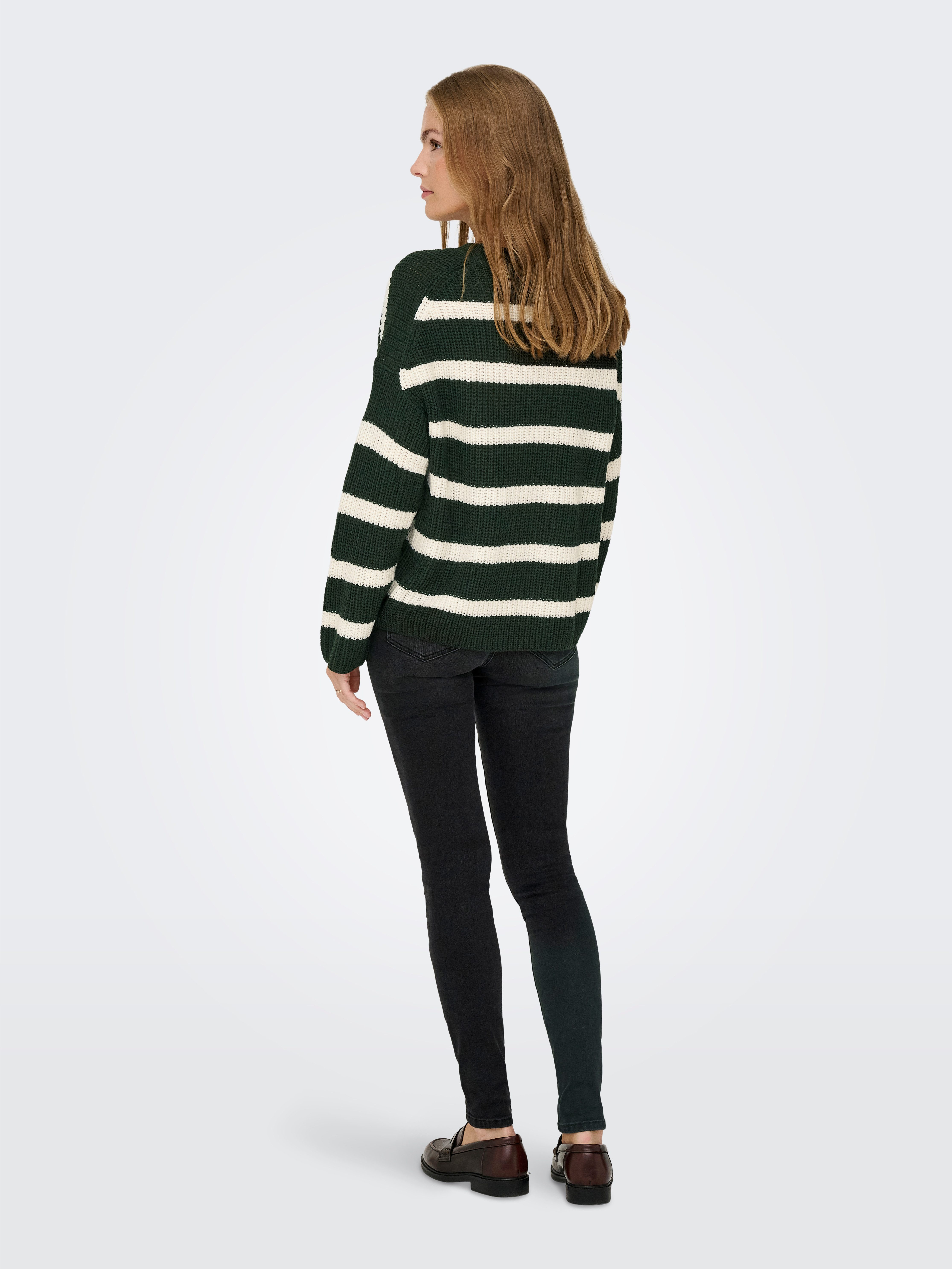 JDY Gebreide trui JDYJUSTY L/S STRIPE PULLOVER KNT NOOS