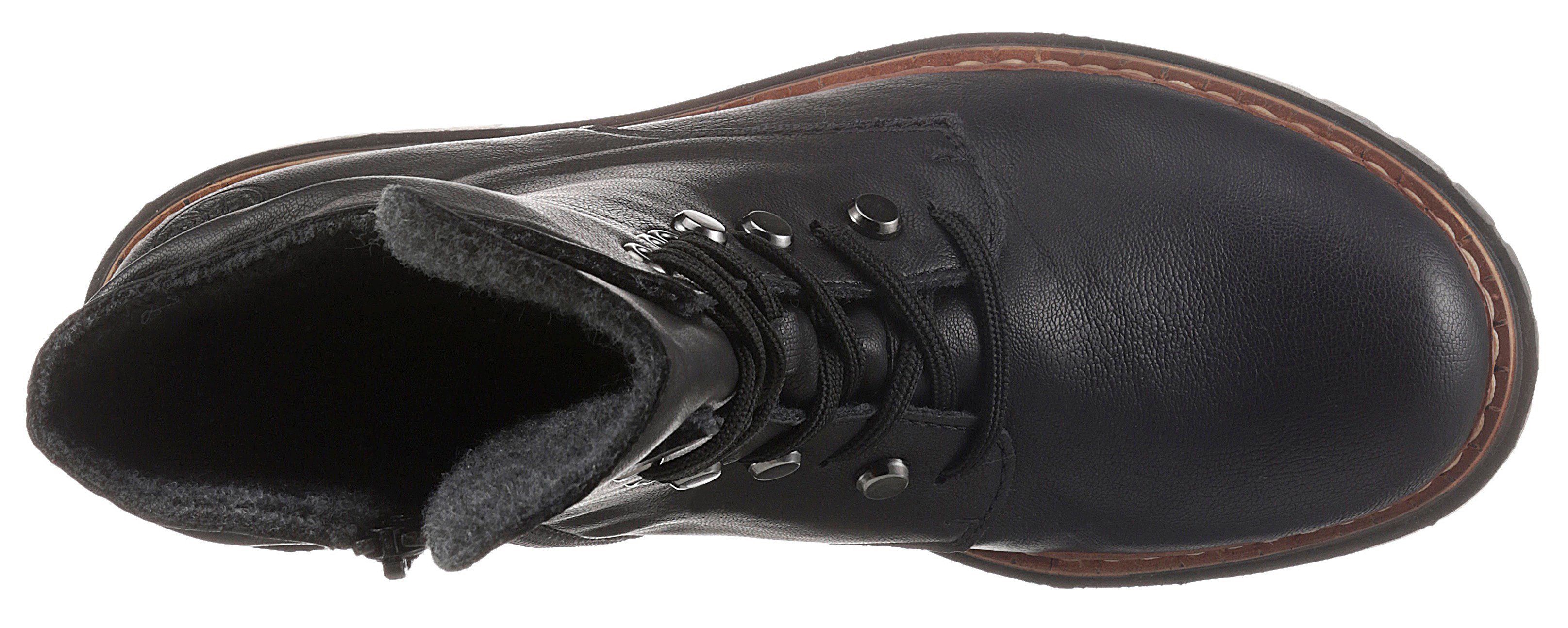 Rieker Hoge veterschoenen , enkellaarsjes, profielzool, blokhak, met casual vetersluiting