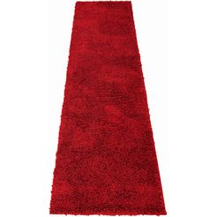 home affaire loper shaggy 30 tapijtloper, brug, unikleuren, bijzonder zacht en behaaglijk rood