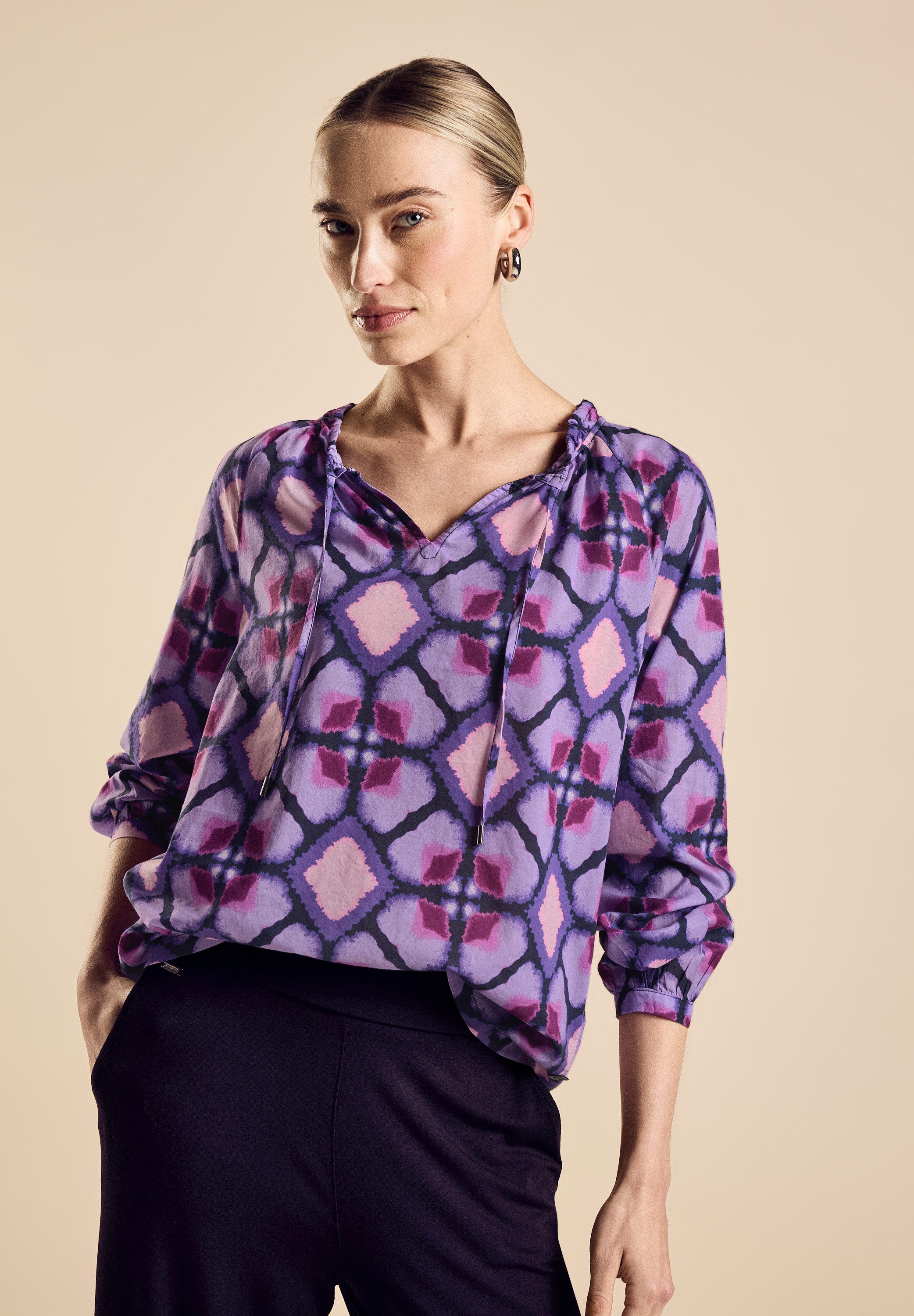 STREET ONE Blouse met lange mouwen met print all-over