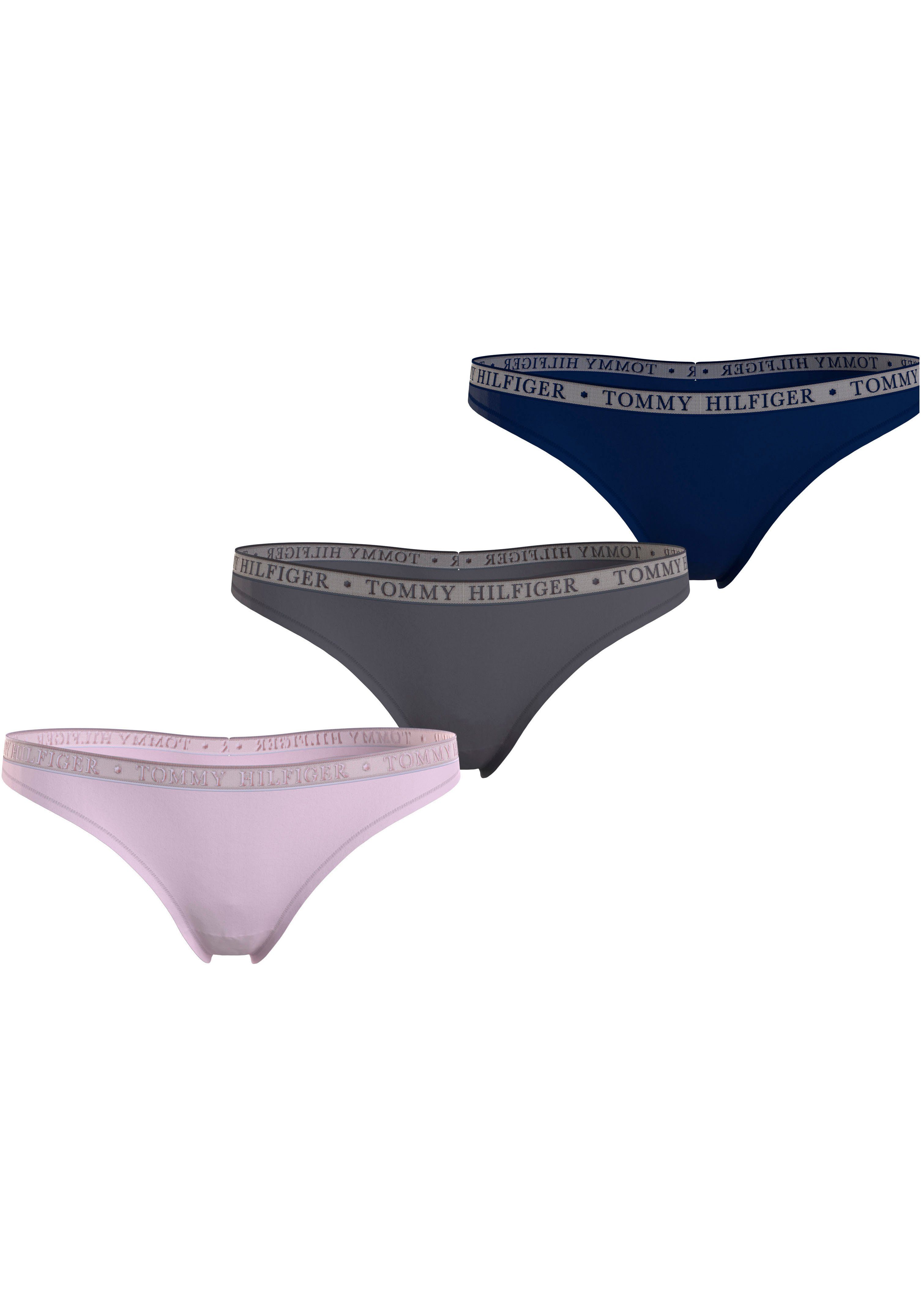 Tommy Hilfiger Underwear Slip LACE 3P THONG (EXT SIZES) met tommy hilfiger logoband (Set van 3)