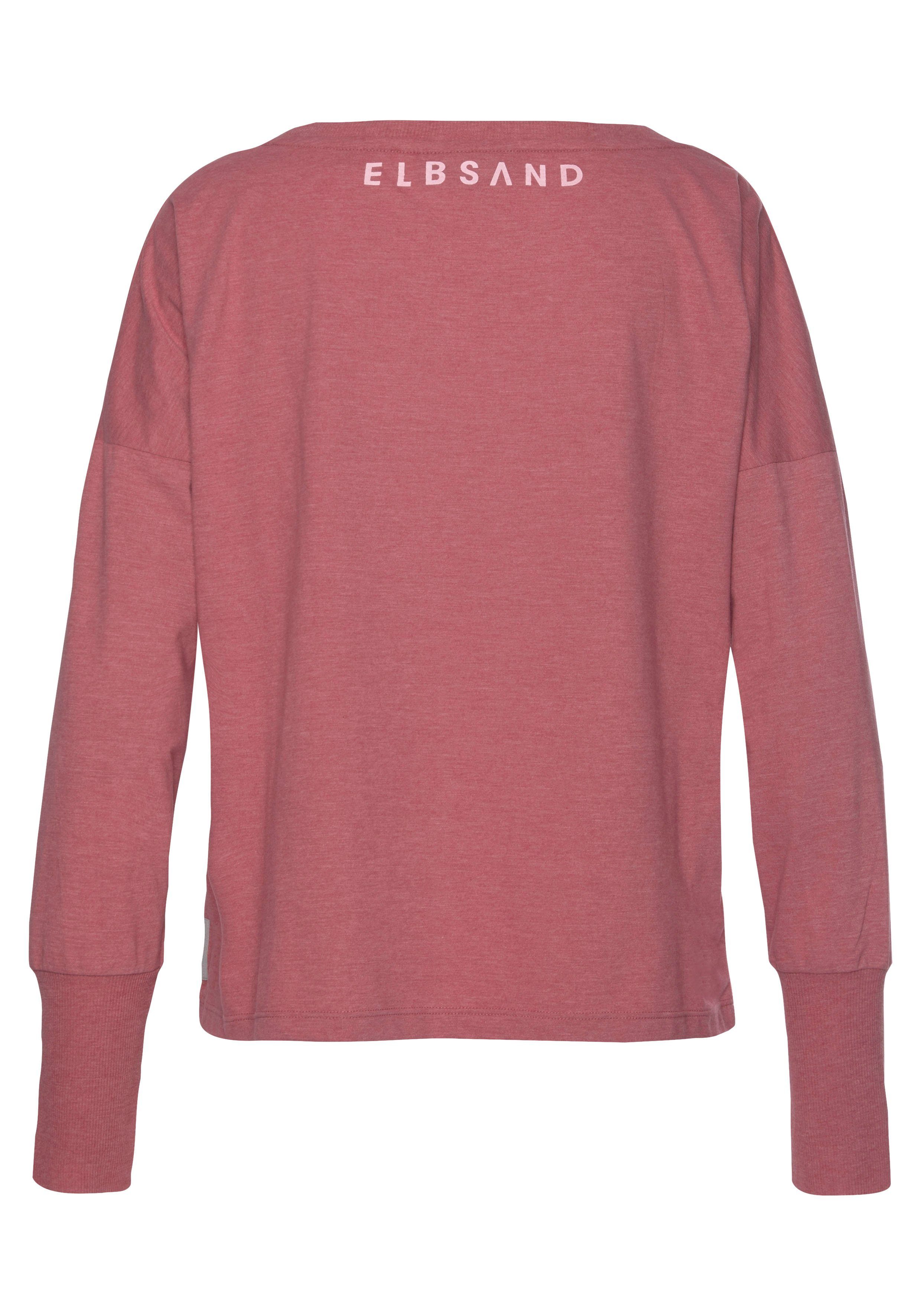 Elbsand Longsleeve Ingrun met logoprint op de voorkant shirt met lange mouwen van een katoenmix sportief-casual