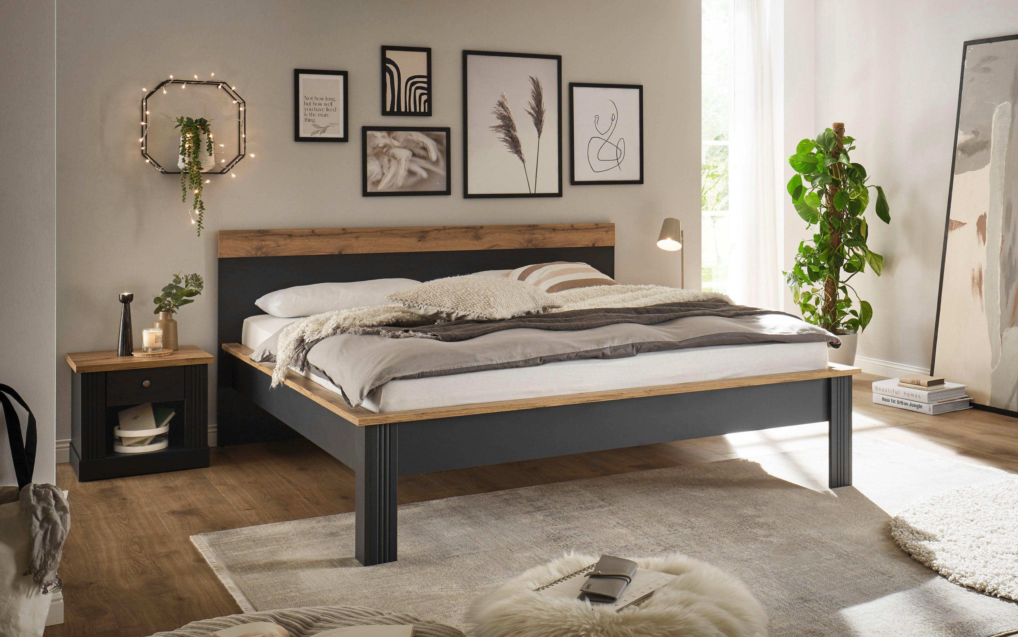 Home affaire Slaapkamerserie Westminster Bed ligoppervlak 180x200 cm en 2 nachtkastjes