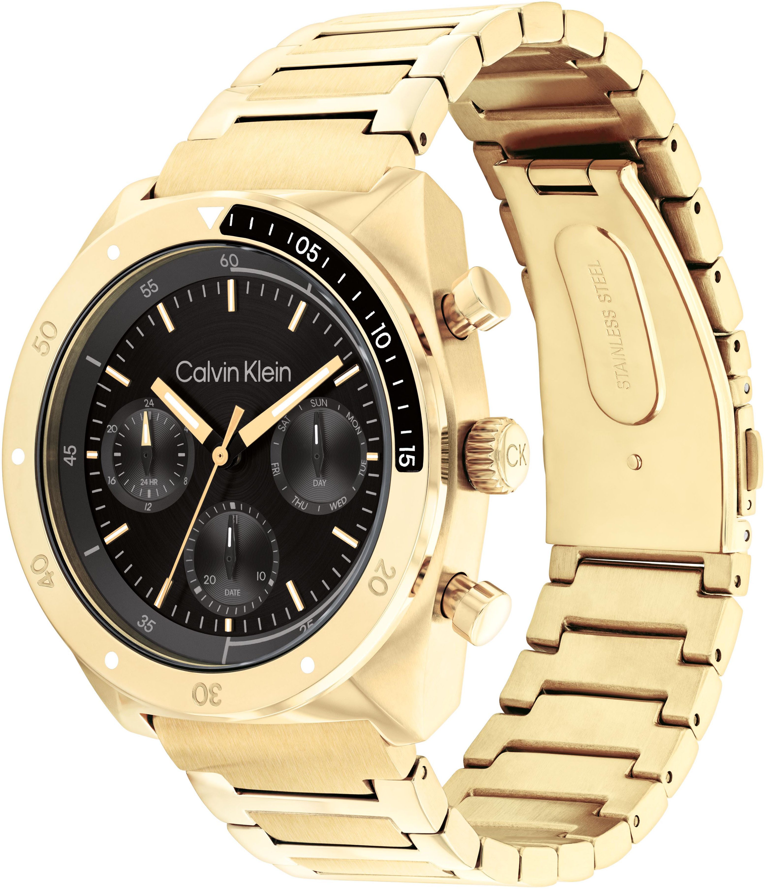 Calvin Klein Multifunctioneel horloge CK FLEX Horloge, quartz, herenhorloge, dag, weekdag, stalen band