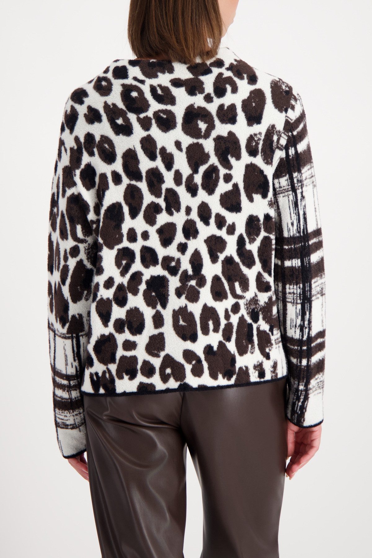 Monari Gebreide trui Regular fit met staande kraag