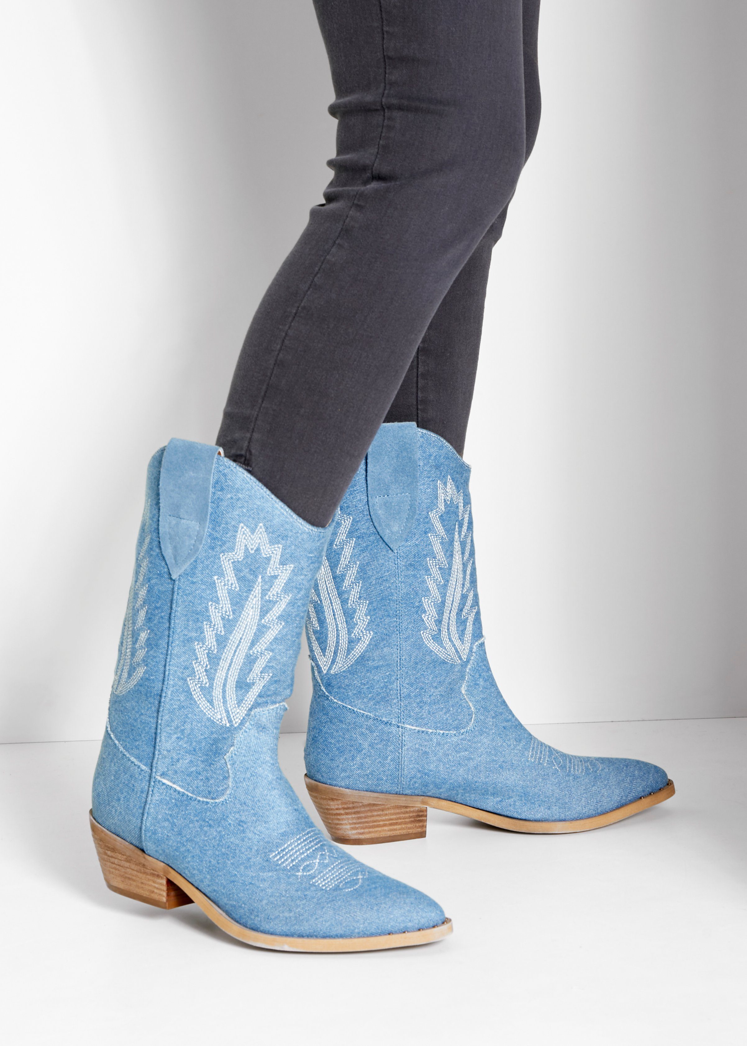 Lascana Cowboy boots Cowboy enkellaars, western enkellaars, ankleboots in denim-look