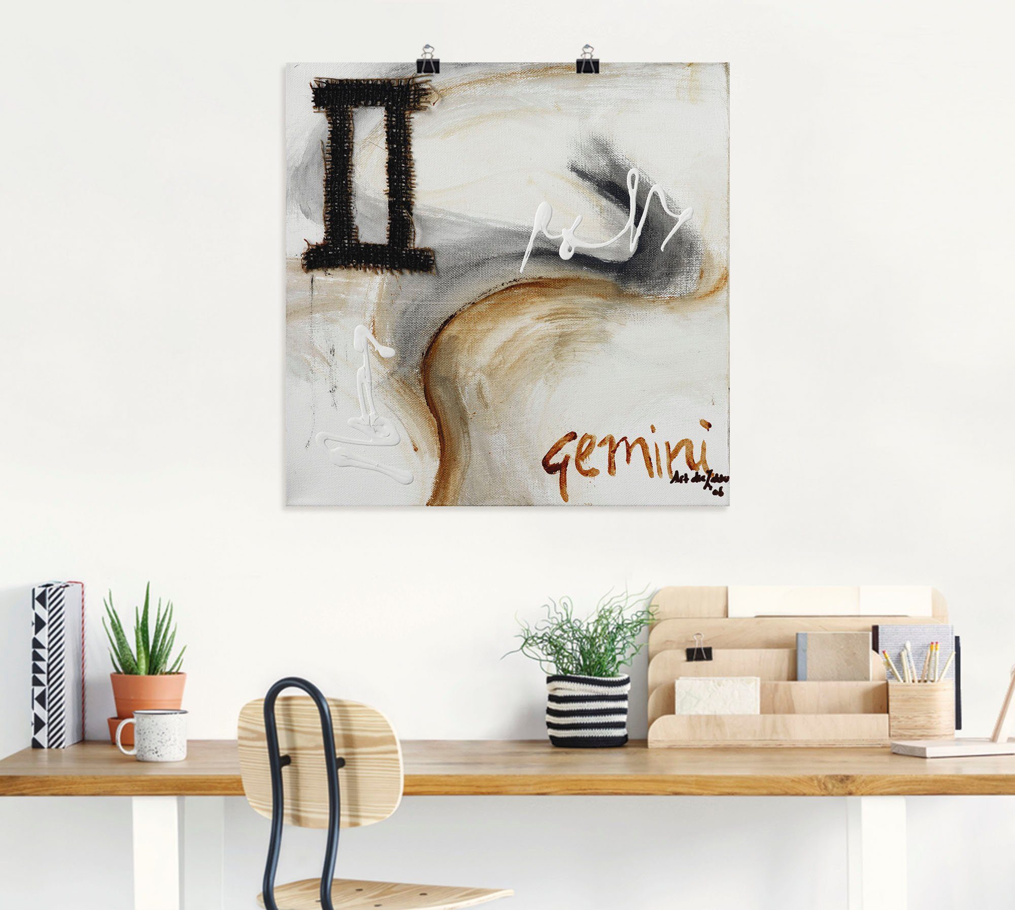 Artland Artprint Tweelingen als artprint op linnen, poster in verschillende formaten maten
