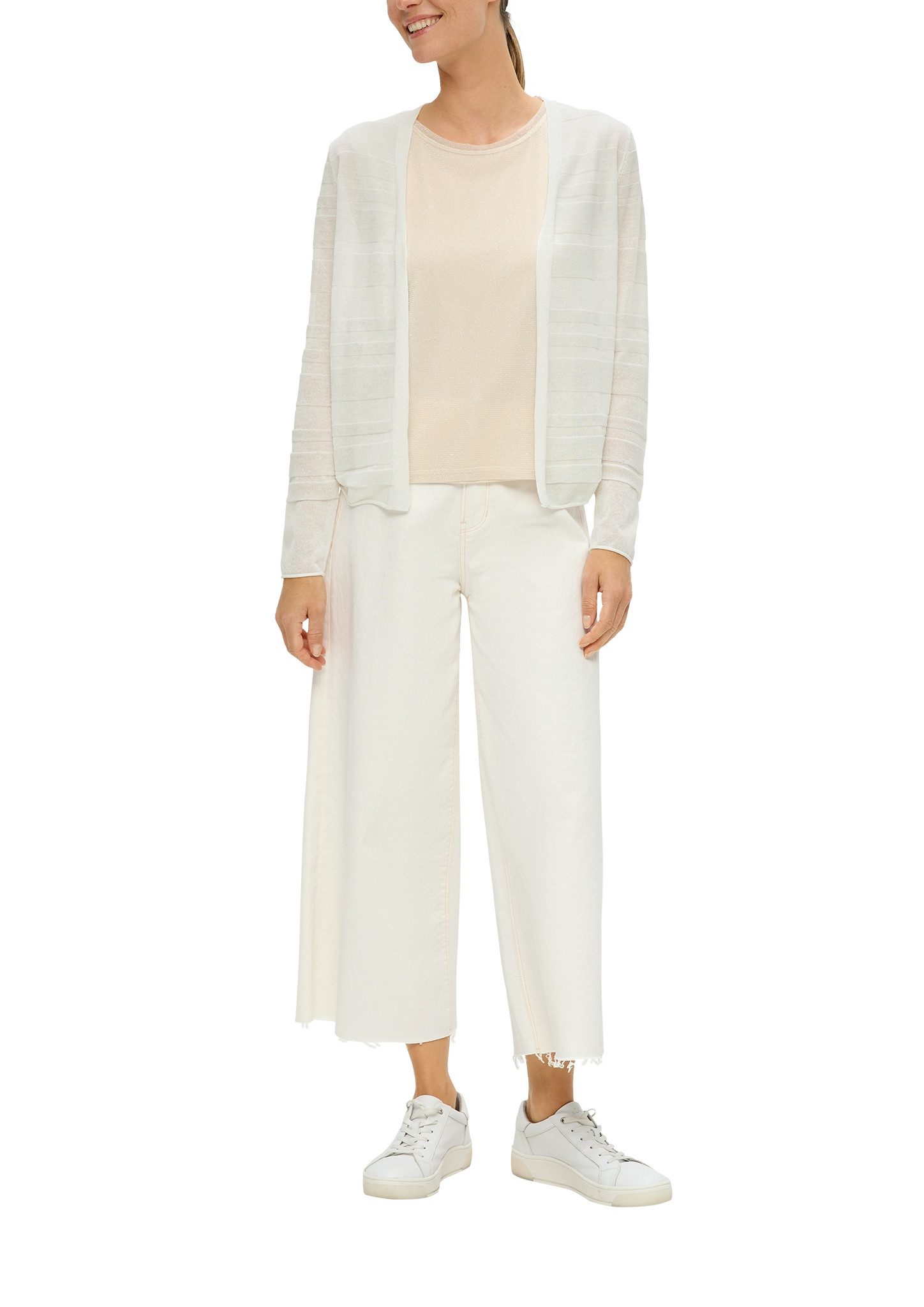 s.Oliver Cardigan met patroonstructuur en zonder sluiting