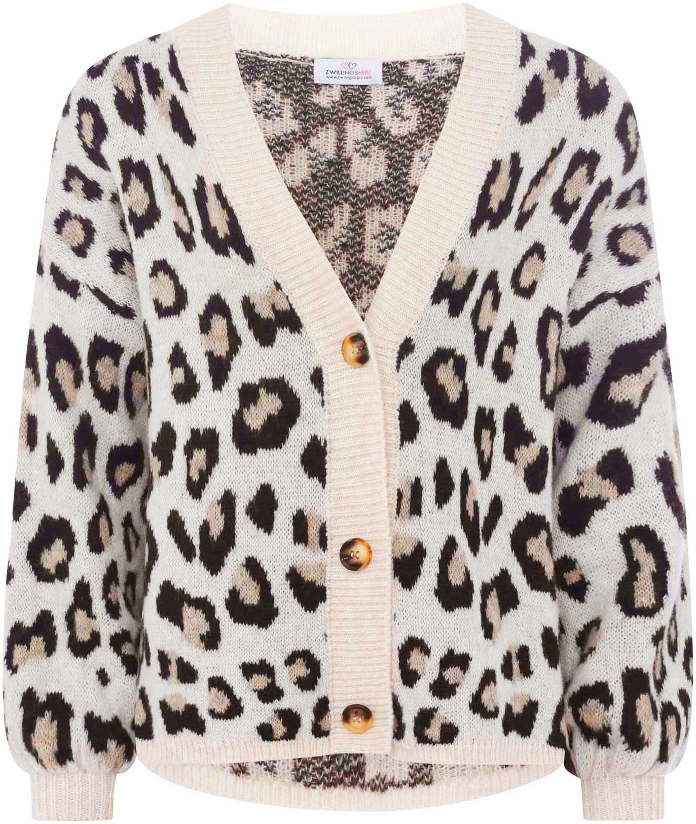 Zwillingsherz Vest Big Leo met knopen en opvallend leo-patroon, one size