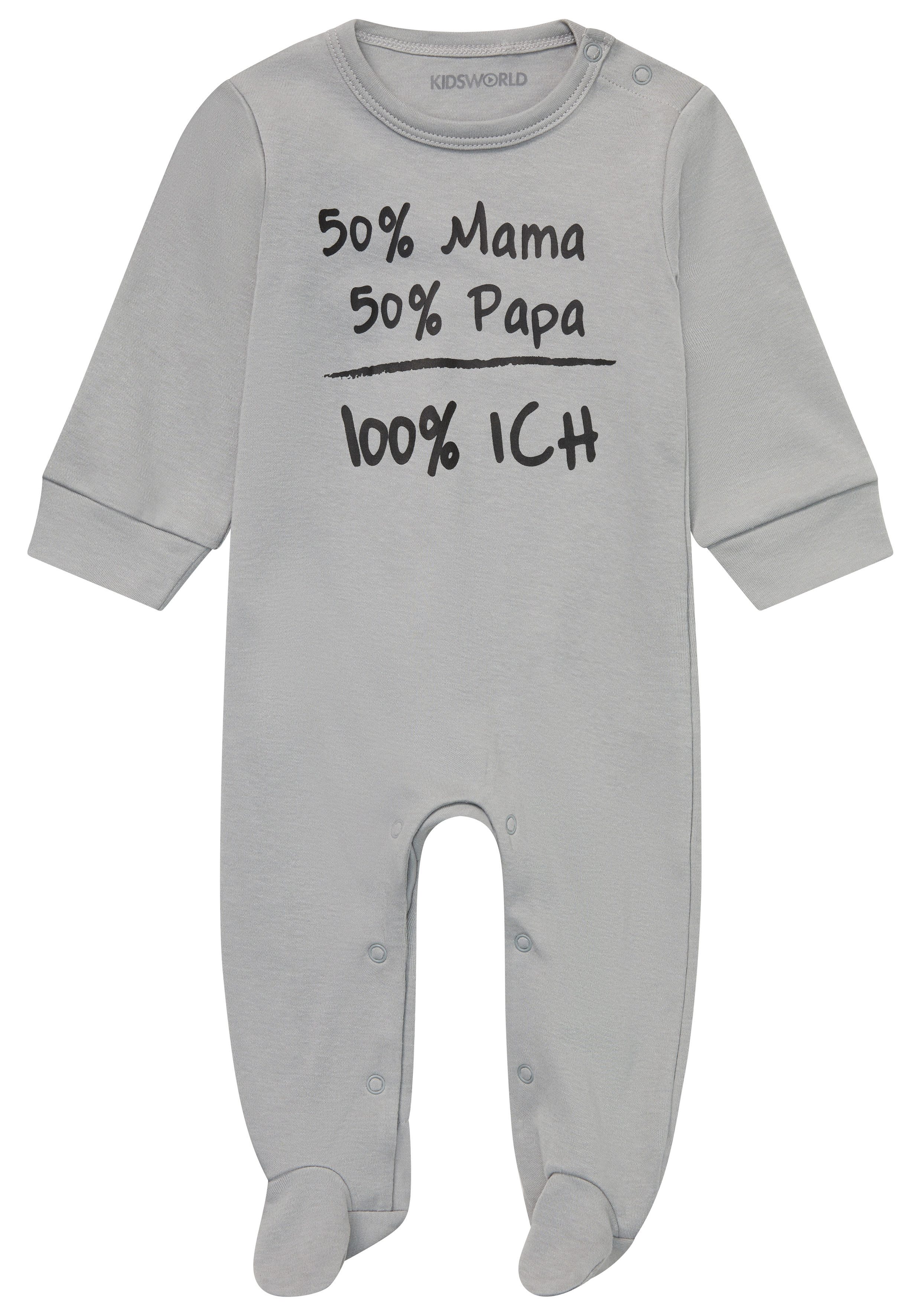 KIDSWORLD Slaaponesie 50% mama, 50% papa gemaakt van biologisch katoen