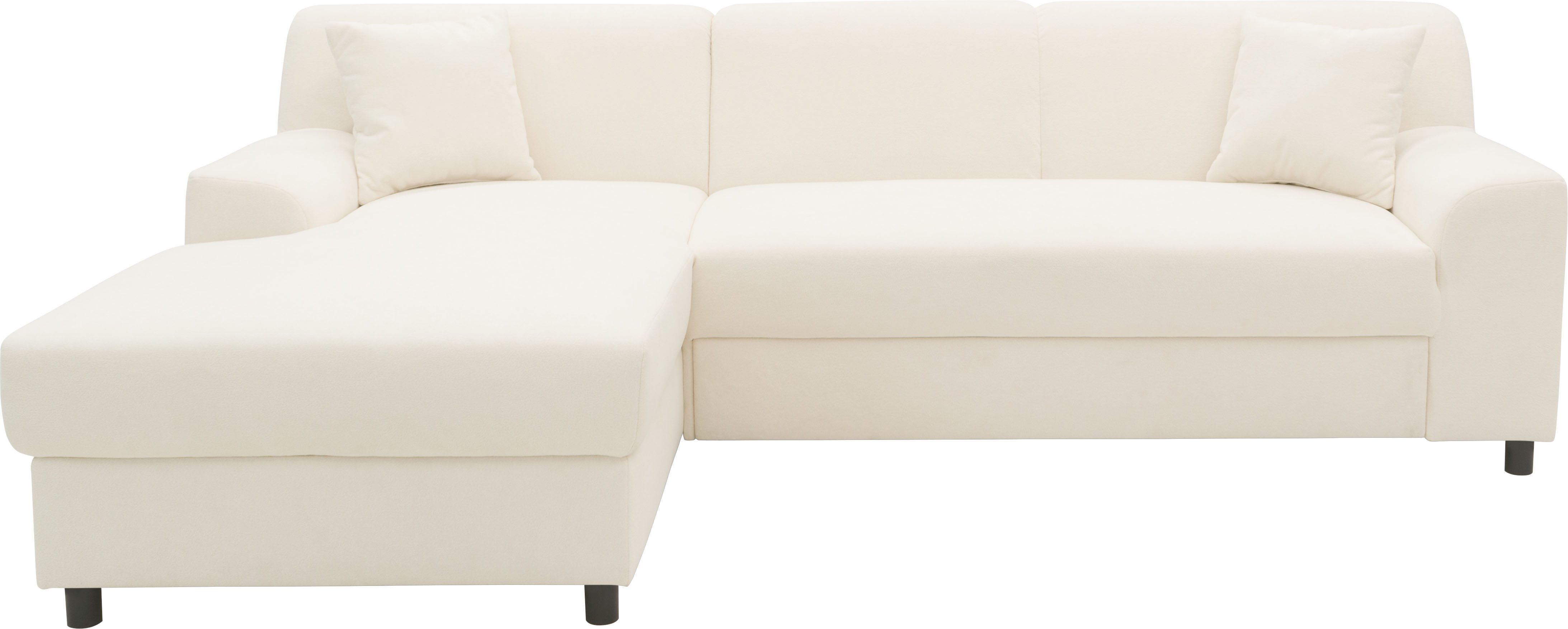 INOSIGN Hoekbank Turah 2, L-vorm, in Cord en waterafstotende microvezel, Vering B/D/H: 241/146/79 cm, incl. sierkussen, optioneel met bedfunctie