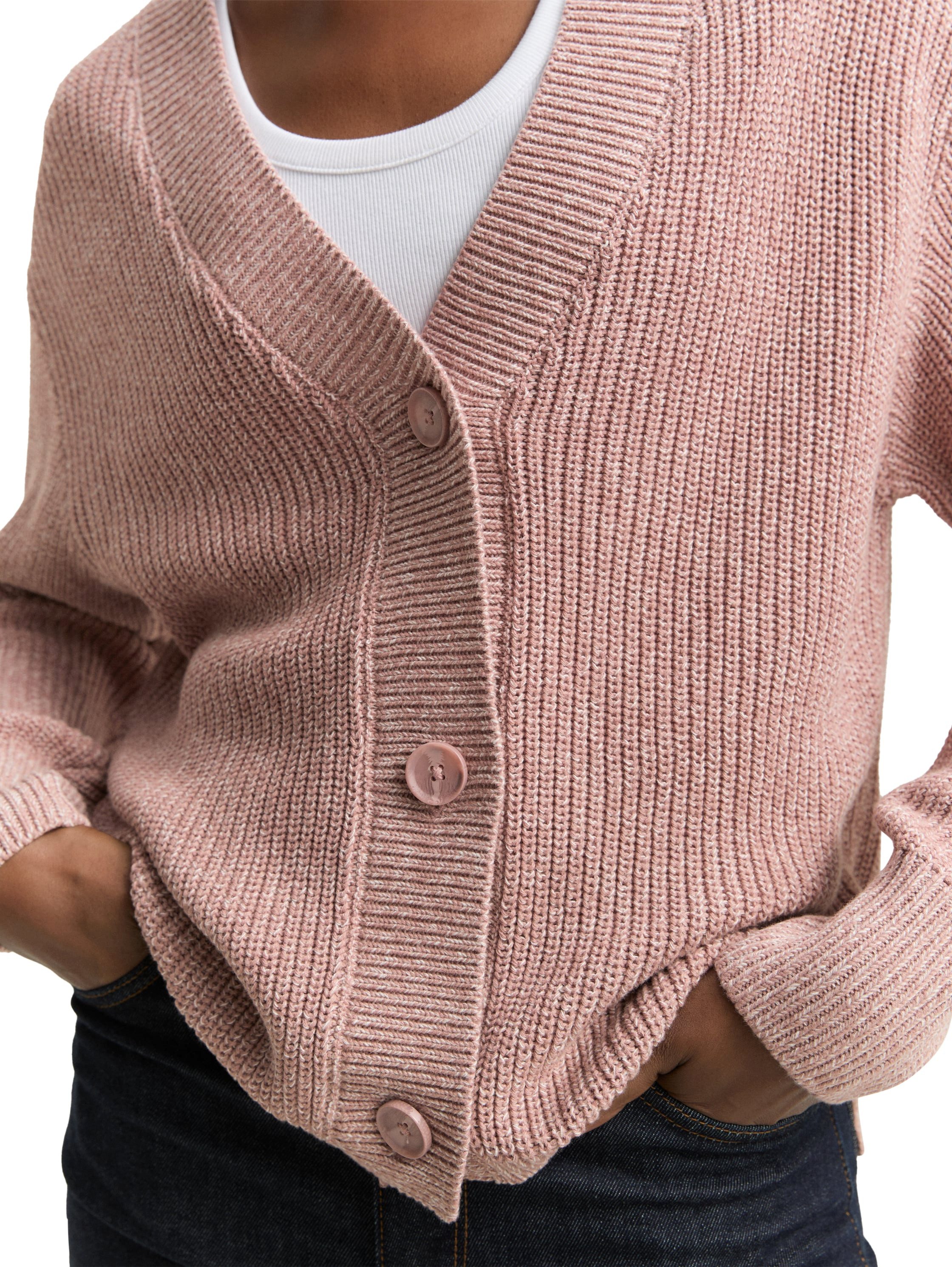 Tom Tailor Denim Cardigan met breistructuur en knoopsluiting