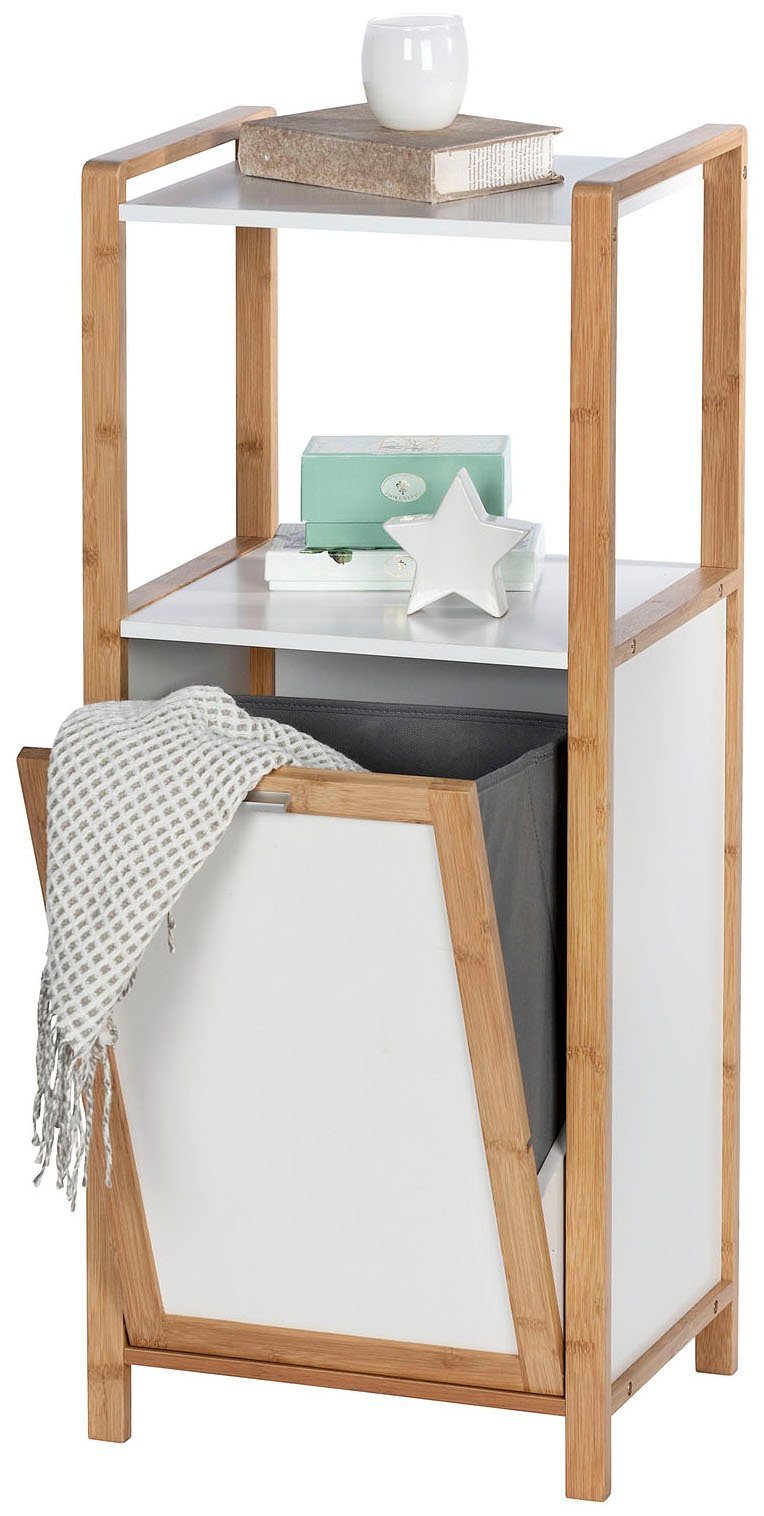 WENKO Stellingkast Finja 2 legplanken & geïntegreerde wasmand rekken bruin