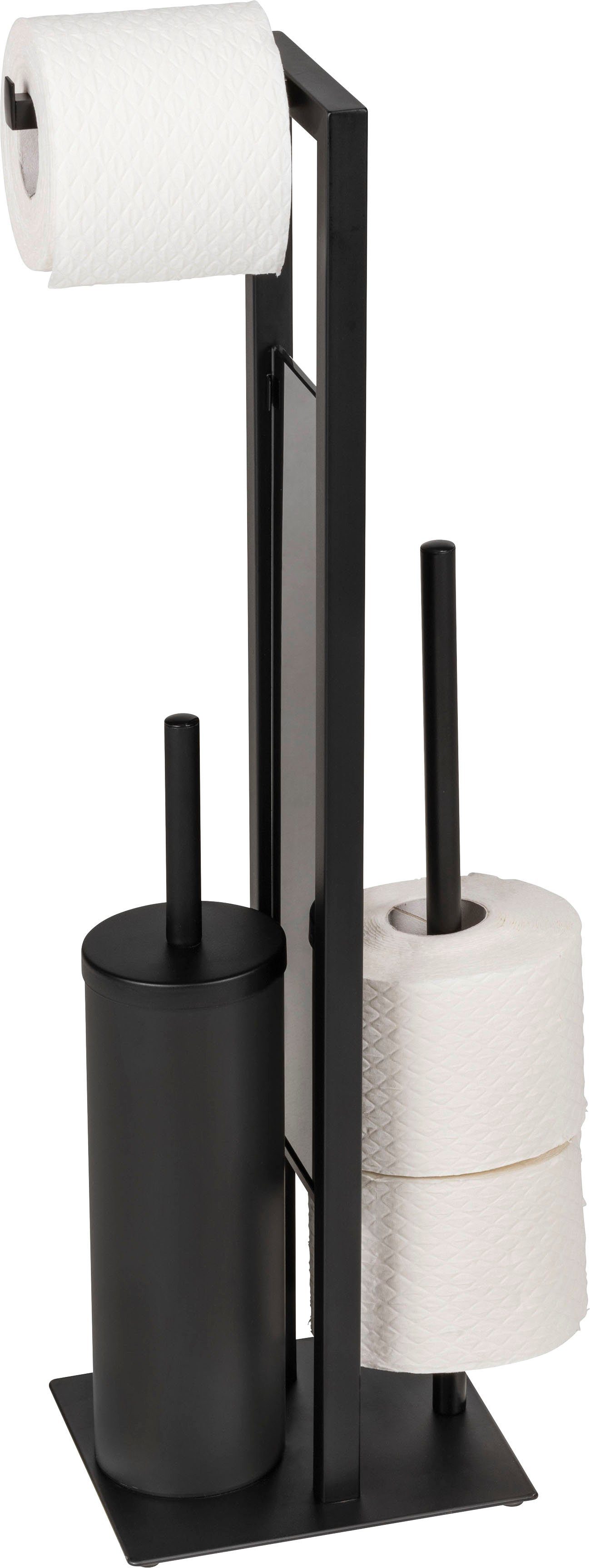WENKO Toiletset Rivalta zwart, 3 in 1 staande set