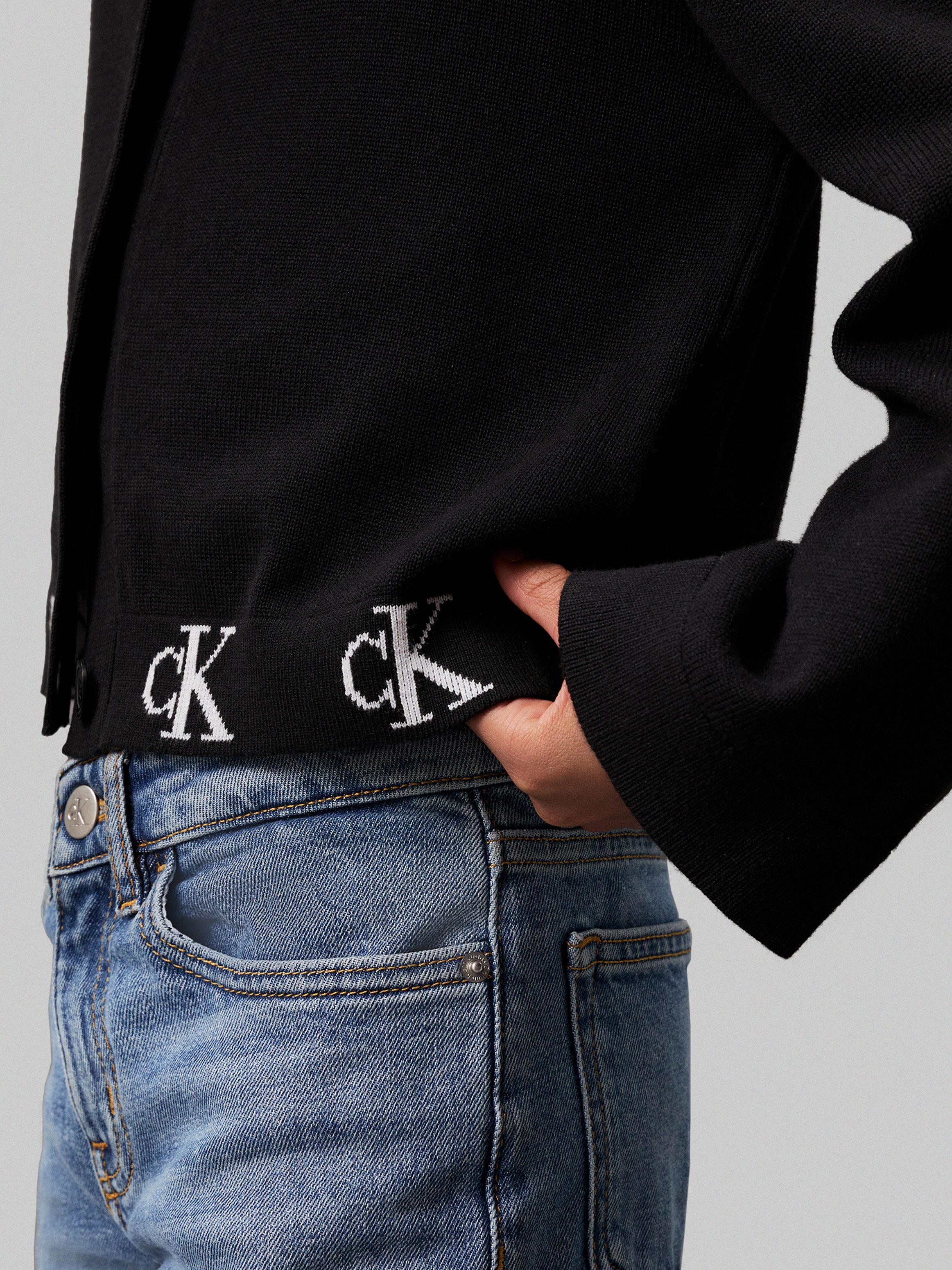 Calvin Klein Cardigan MONOGRAM LOGO CARDIGAN voor kinderen tot 16 jaar