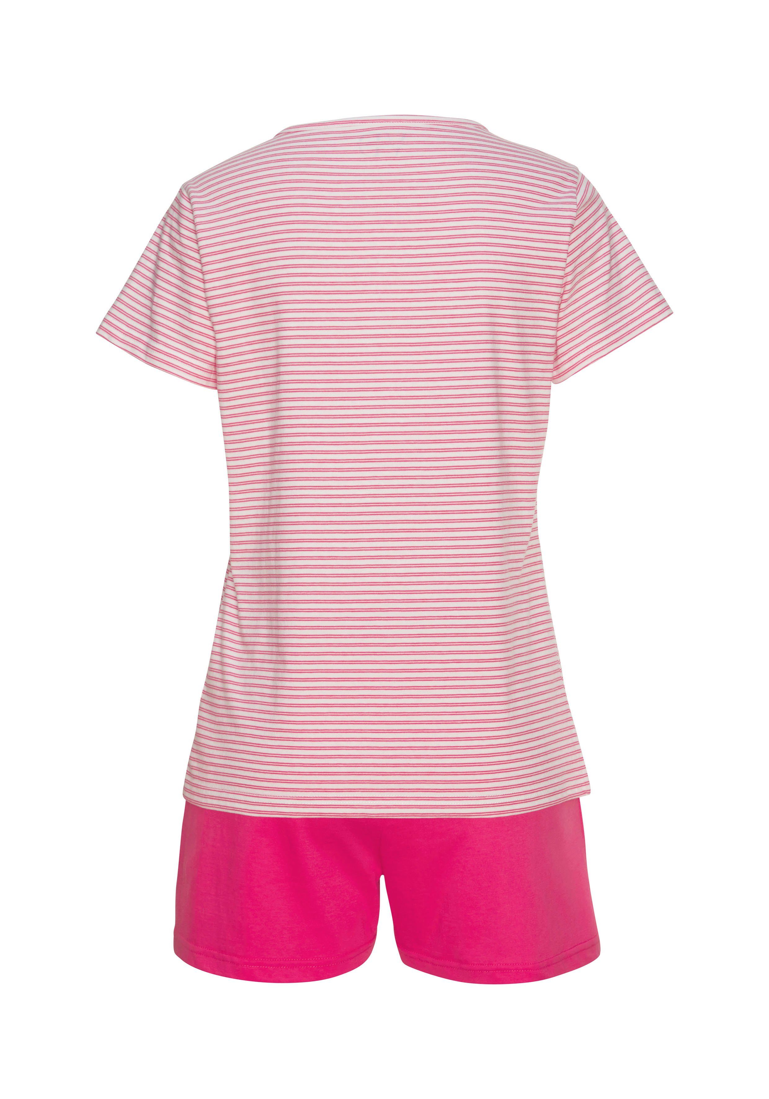 Vivance Dreams Shortama met strepen van voorgeverfd garen (set, 2-delig)