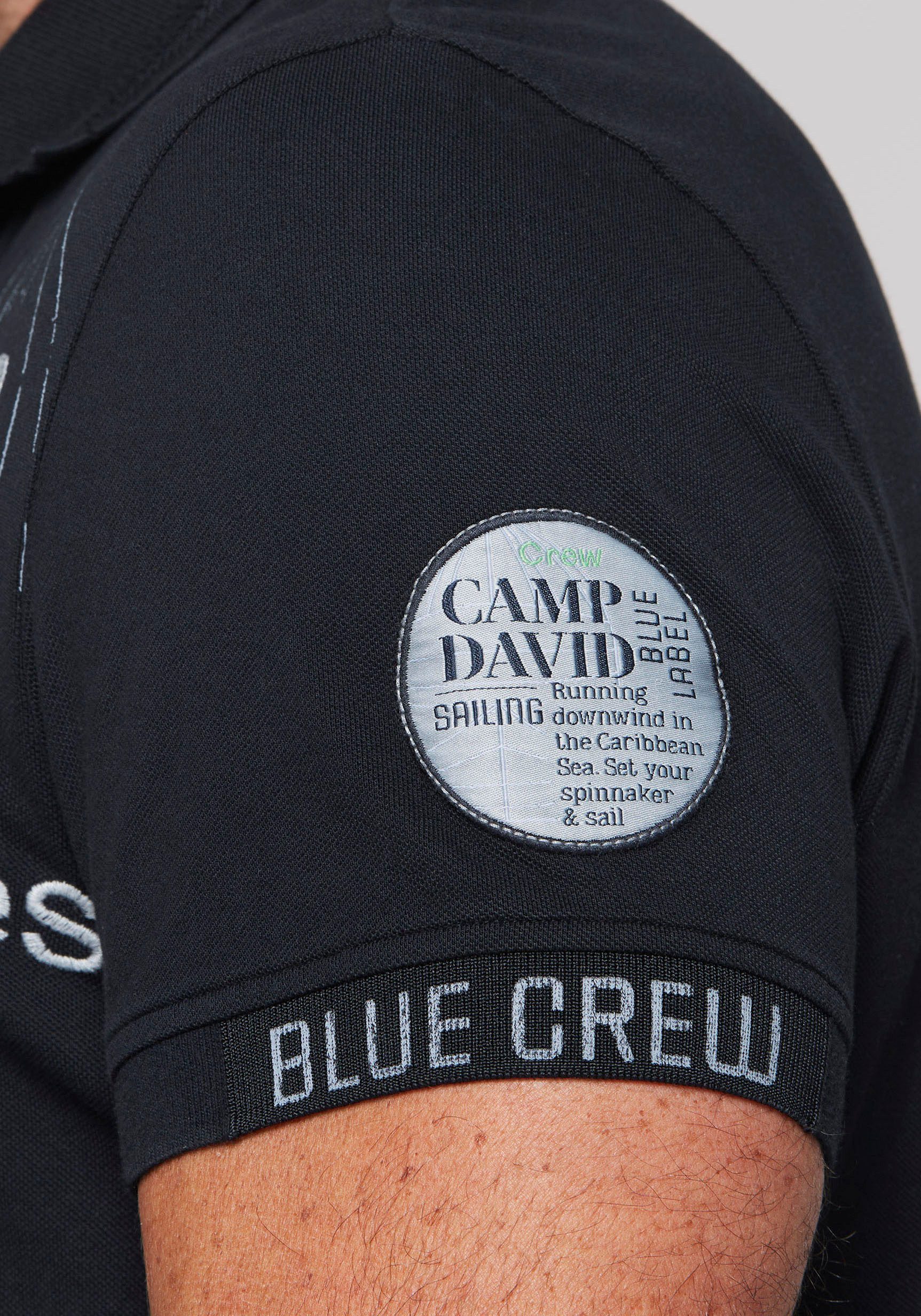 CAMP DAVID Poloshirt met logo-applicaties