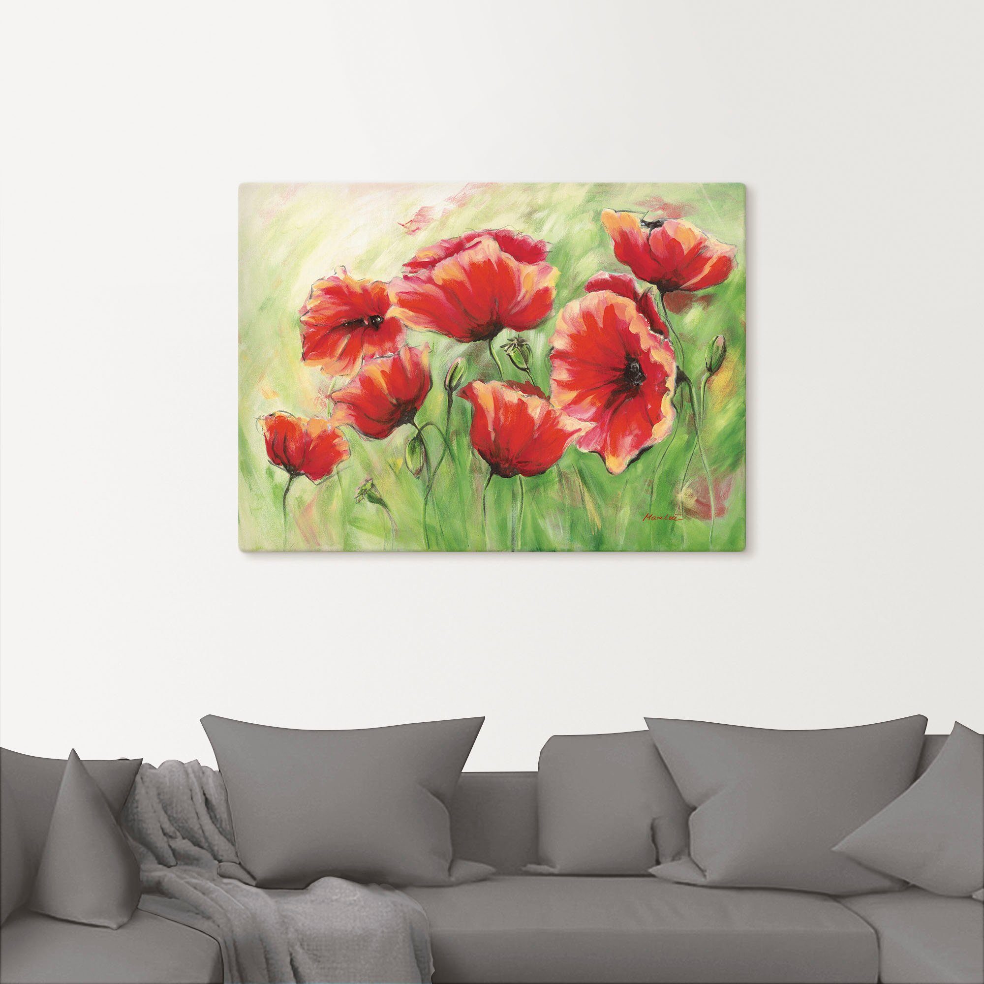Artland Artprint Rode klaprozen II als artprint op linnen, poster in verschillende formaten maten