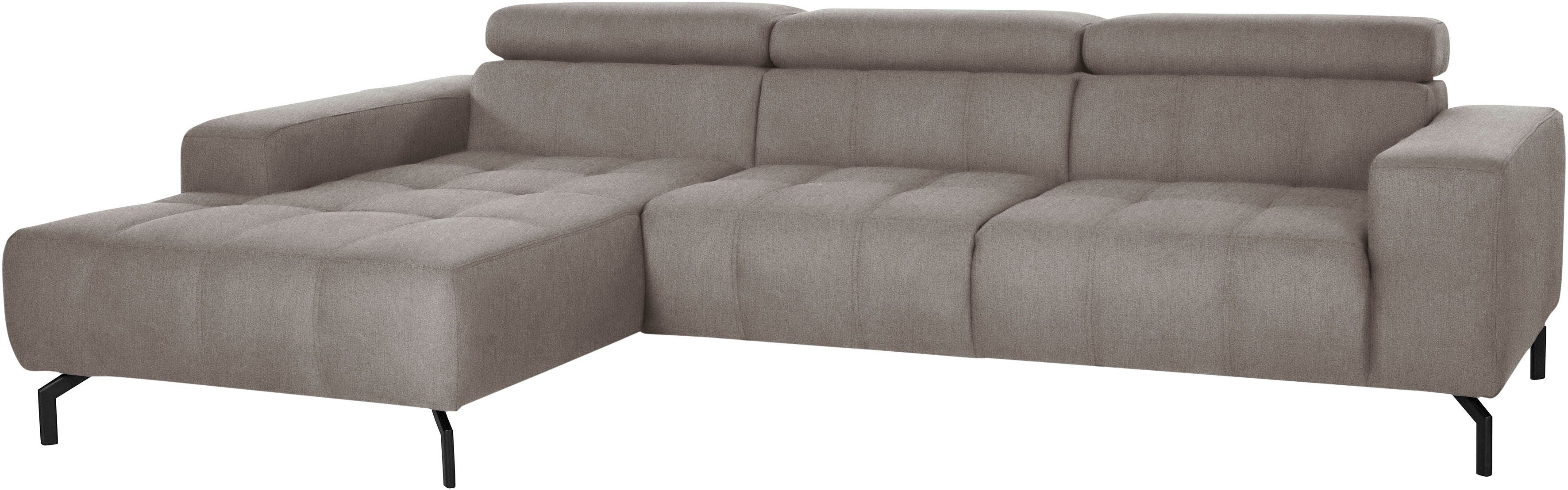 DOMO collection Hoekbank Cunelli mooie zitnaden als designelement, stevige zitcomfort, L-vorm