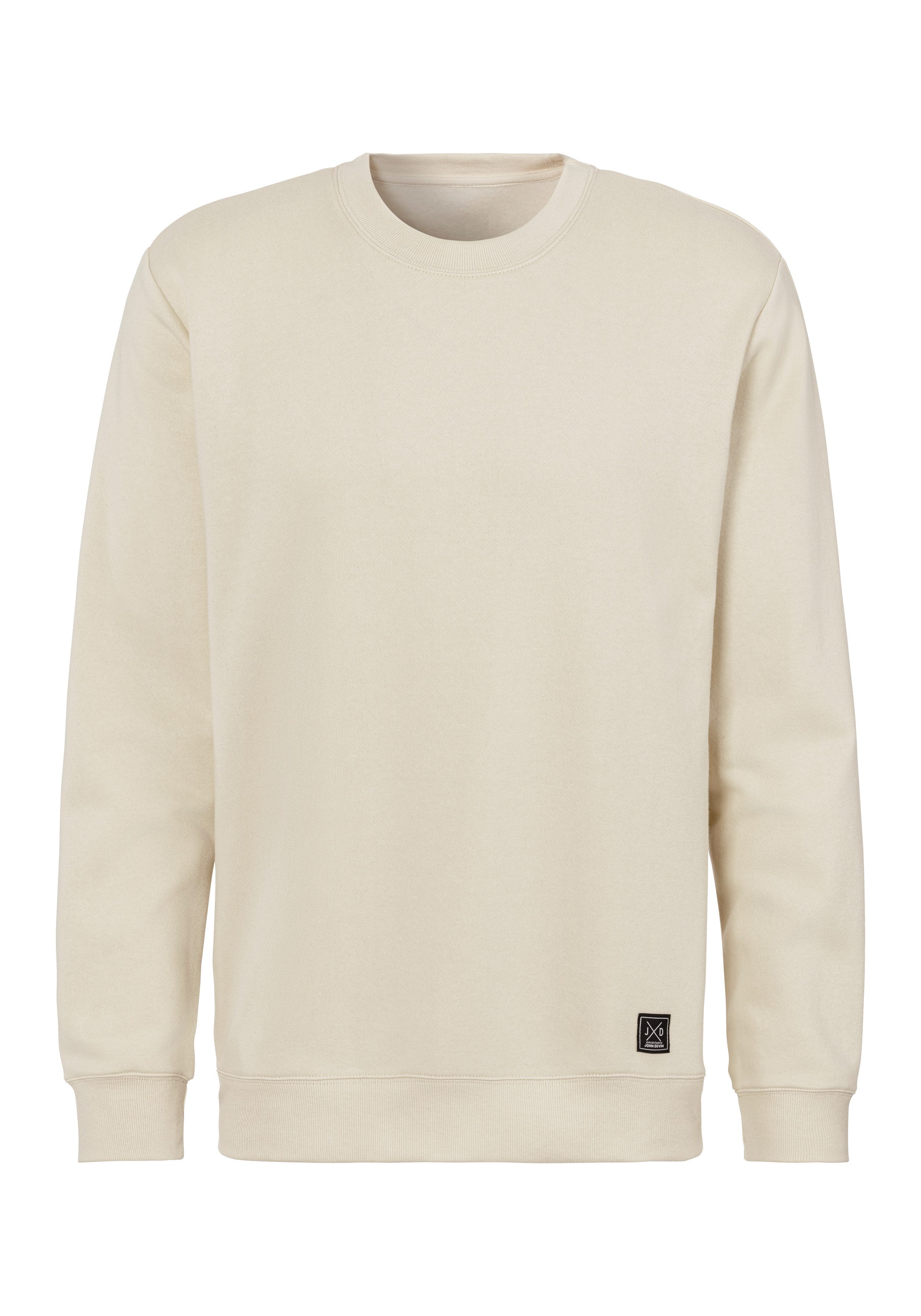 John Devin Sweatshirt Langarm, trui met ronde hals, katoenmix