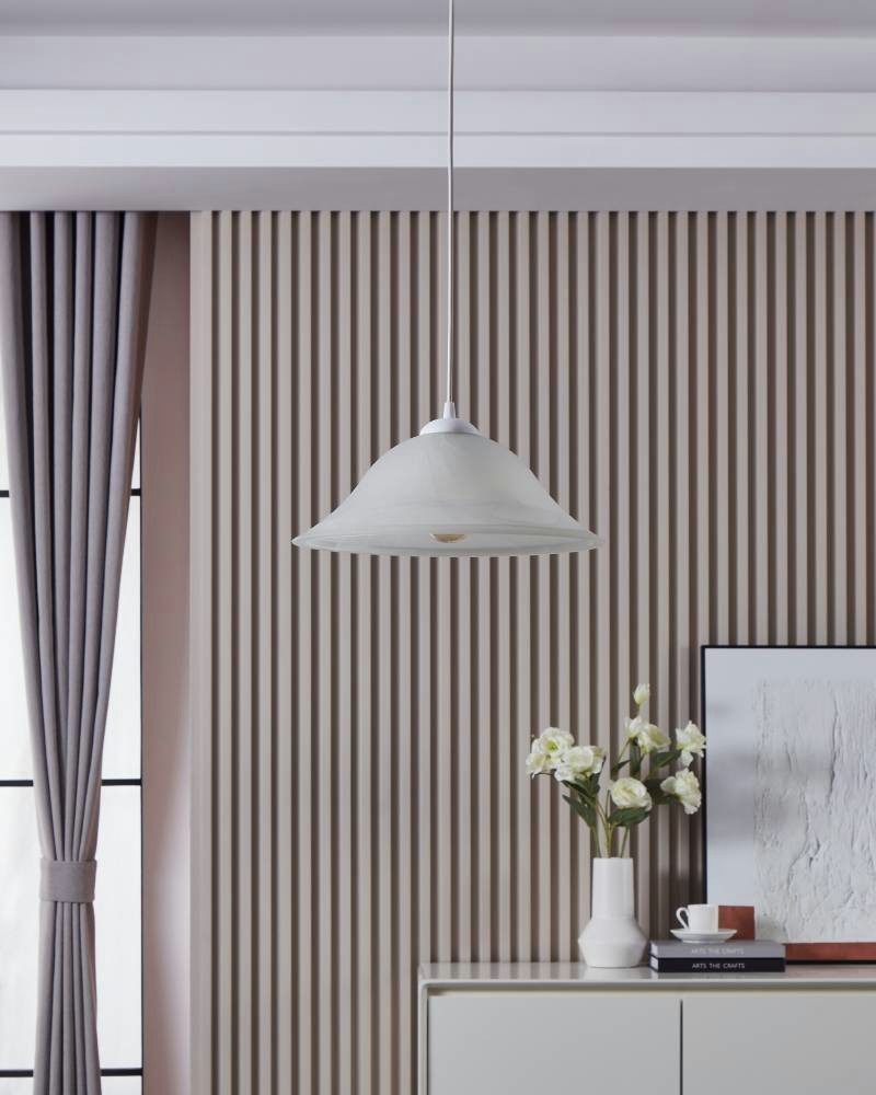 EGLO Hanglamp Albany wit / ø35 x h110 cm / excl. 1x e27 (elk max. 60 w) / eettafel / keuken (1 stuk)
