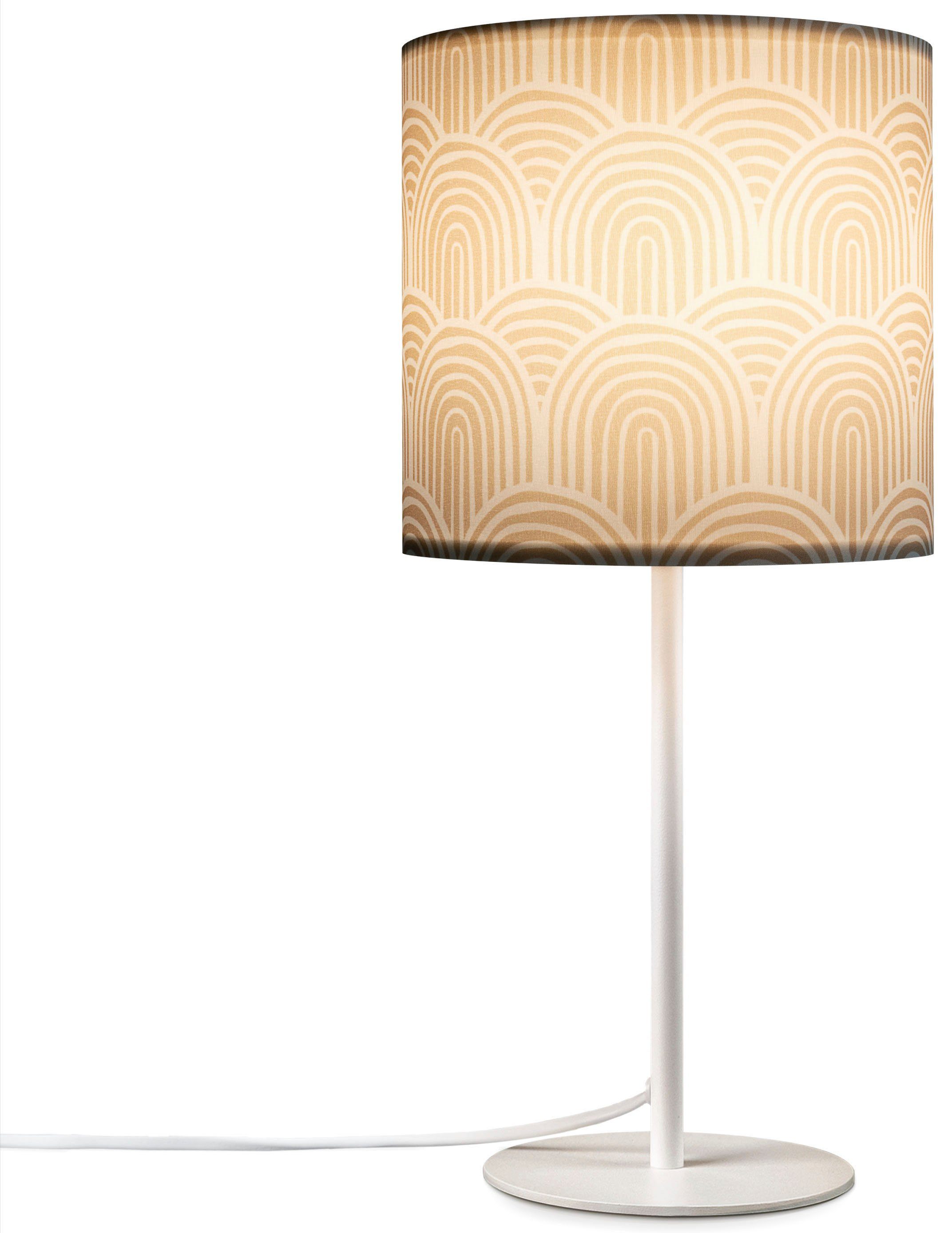 Paco Home Tafellamp Luca Pillar Met kap woonkamer nacht modern uni E14