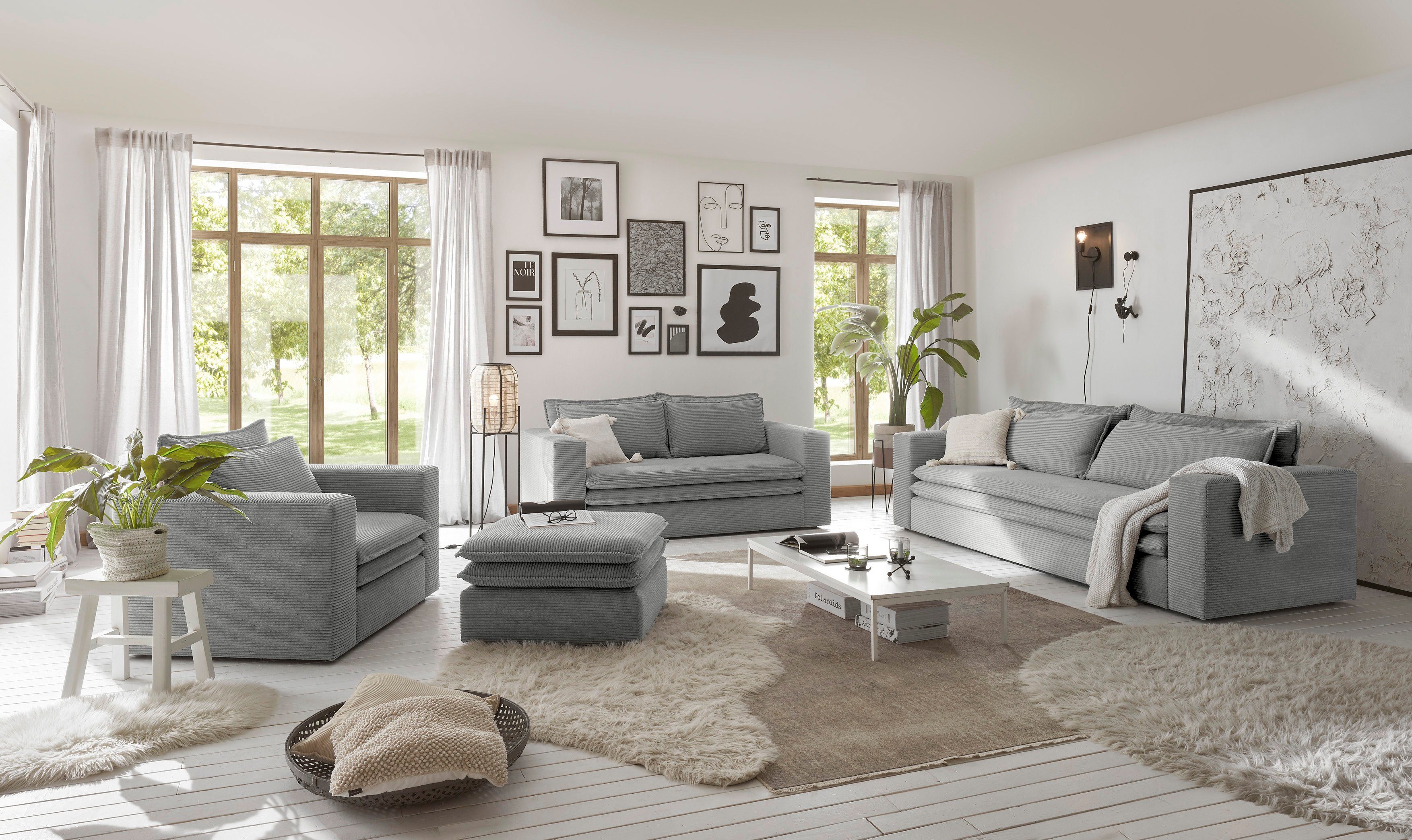 Places of Style Fauteuil PIAGGE Hoogwaardige cord- passend bij de serie PIAGGE
