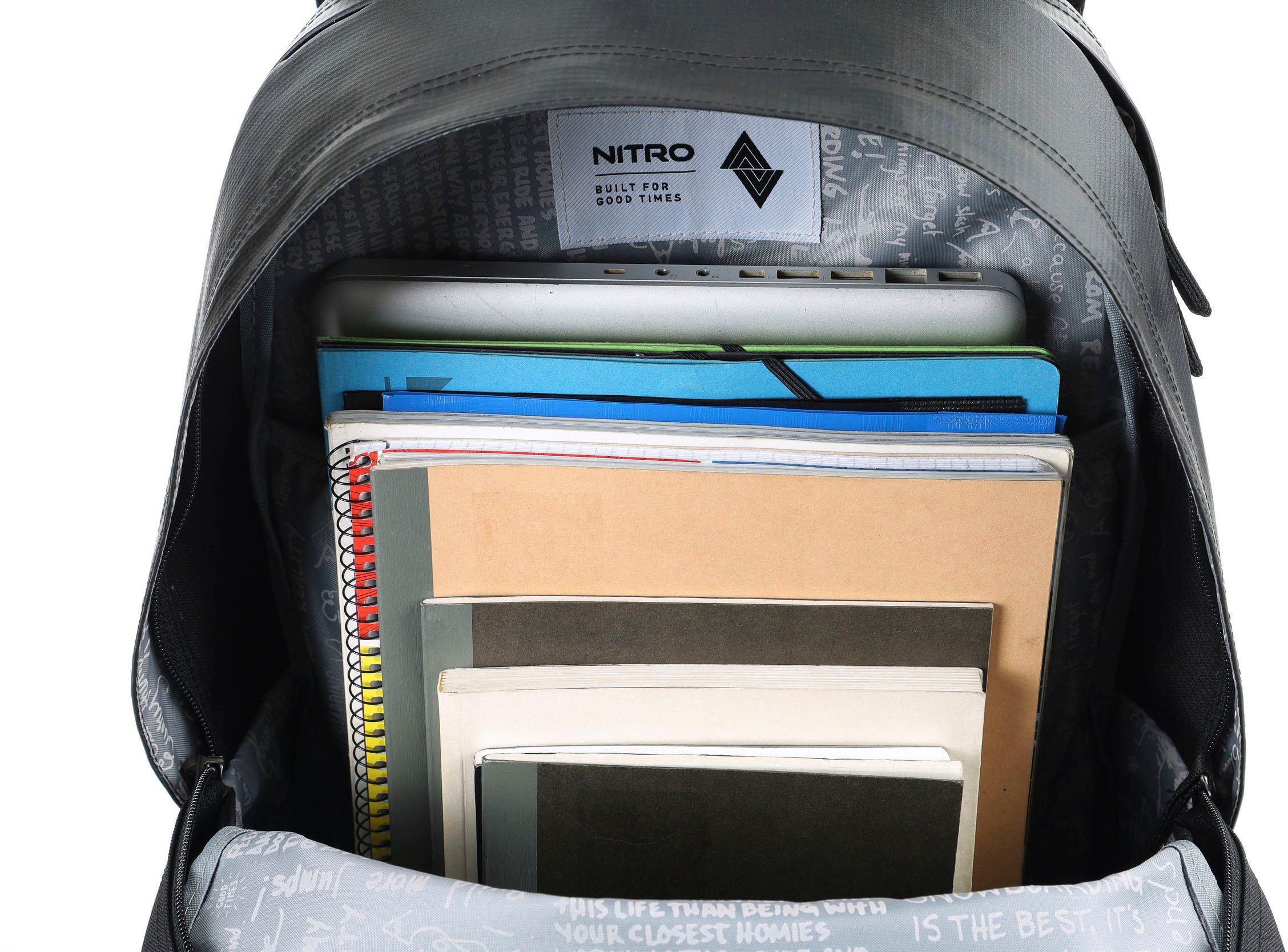 NITRO Vrijetijdsrugzak Urban Plus Daypack, streetpack in retro-stijl, alledaagse rugzak, schoolrugzak