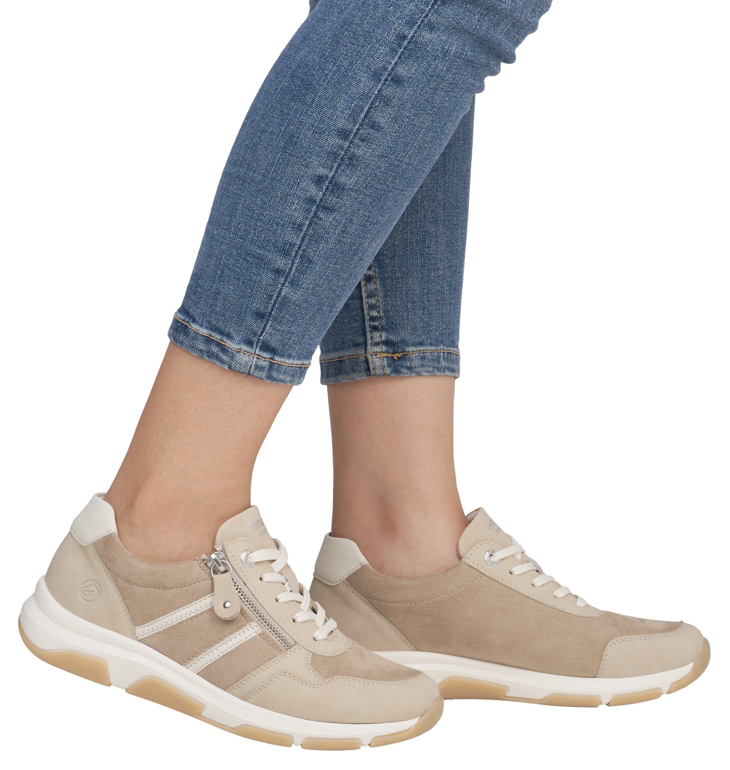 Remonte Sneakers met sleehak vrijetijdsschoen, lage schoen, veterschoen in vegan uitvoering