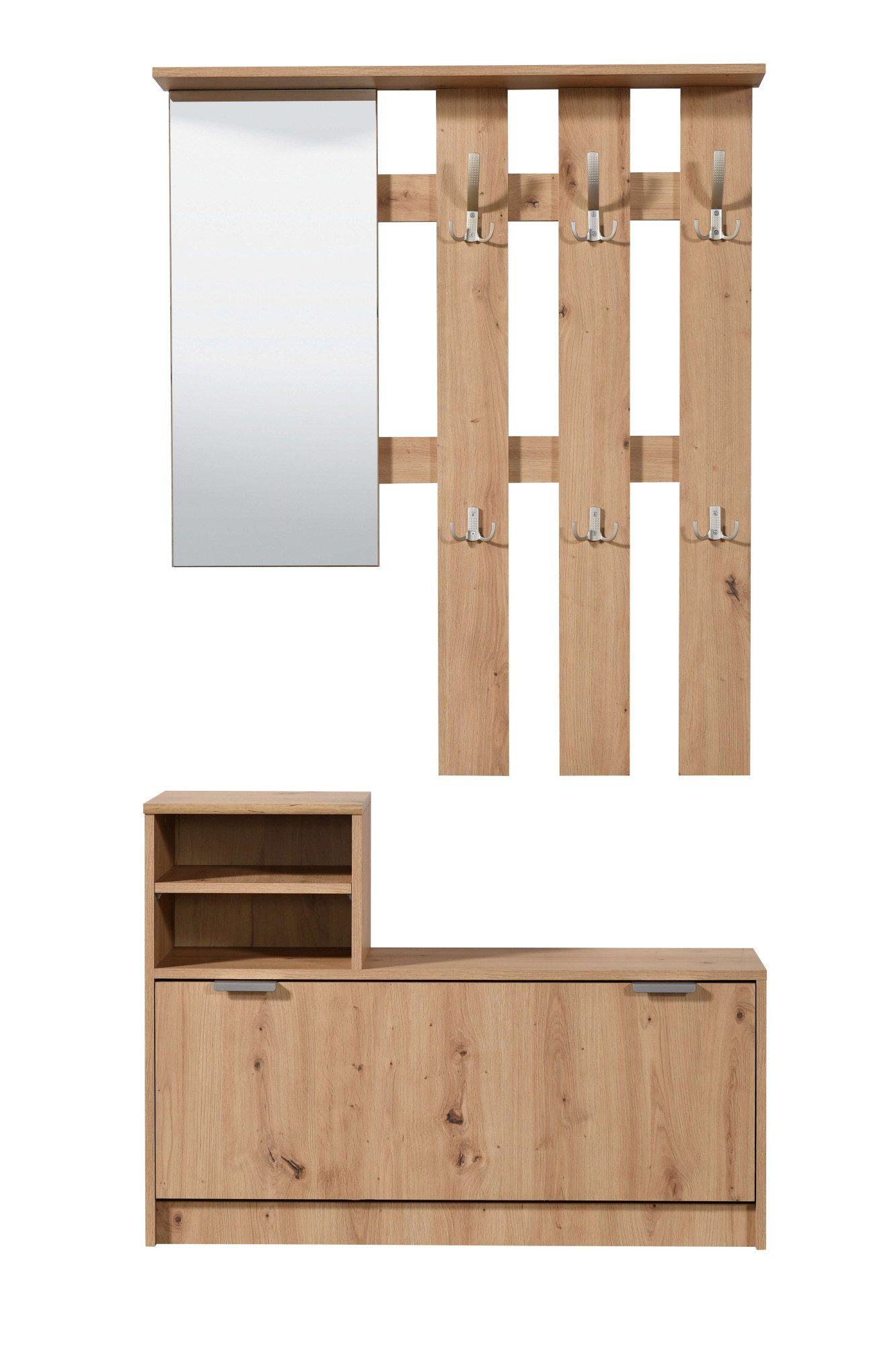 INOSIGN Halmeubelset Ravenna halgarderobe, dielenkast, compacte garderobe, breedte 100 cm (complete set, 2-delig)