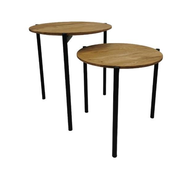 andas Salontafel Kotka Tafelblad van massief eiken, onderstel van metaal salontafels
